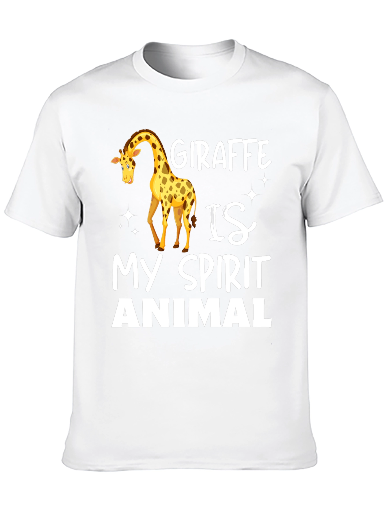 Black Giraffe Spirit Animal T-Shirt - Black Crew Neck view 10