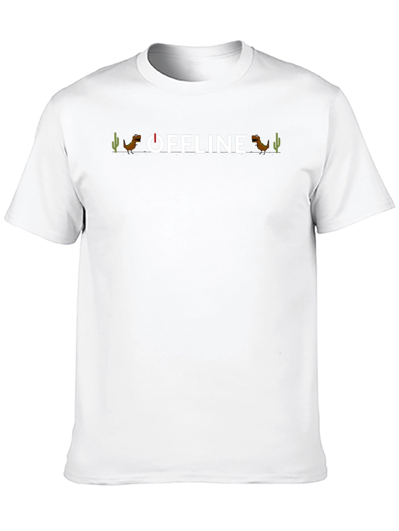 Black Offline Mode T-Shirt: Desert Dinosaur Graphic Tee view 10