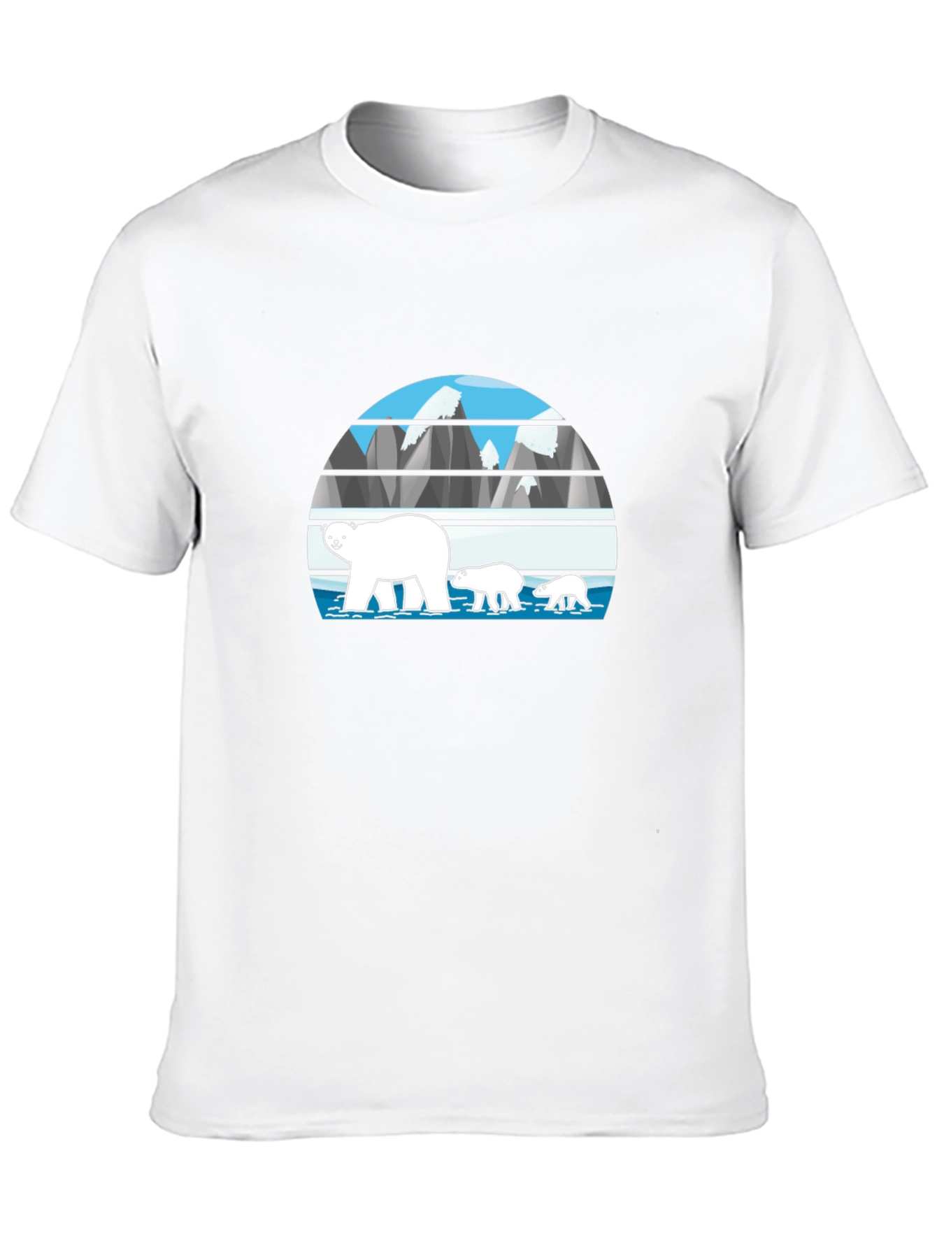 Black Polar Bear Family Graphic Tee - Black view 10