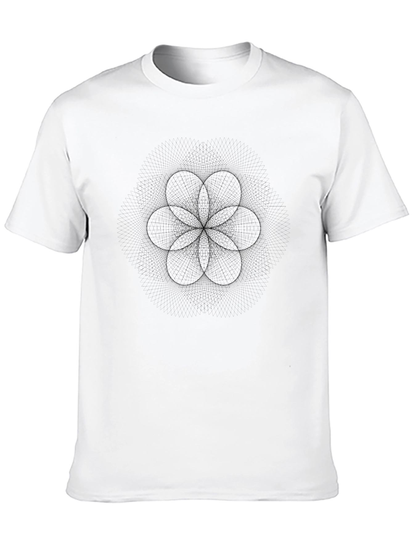 Black Geometric Flower of Life Graphic T-Shirt - Black view 10