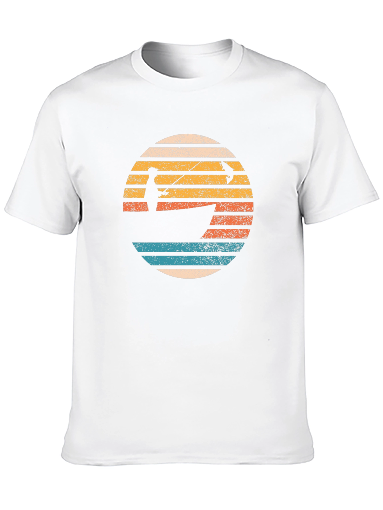 Black Retro Fishing T-Shirt - Fisherman Sunset Tee view 10