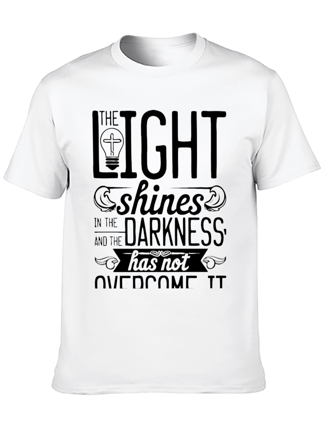 Black The Light Graphic Tee - Religious Inspired Black T-Shirt view 10