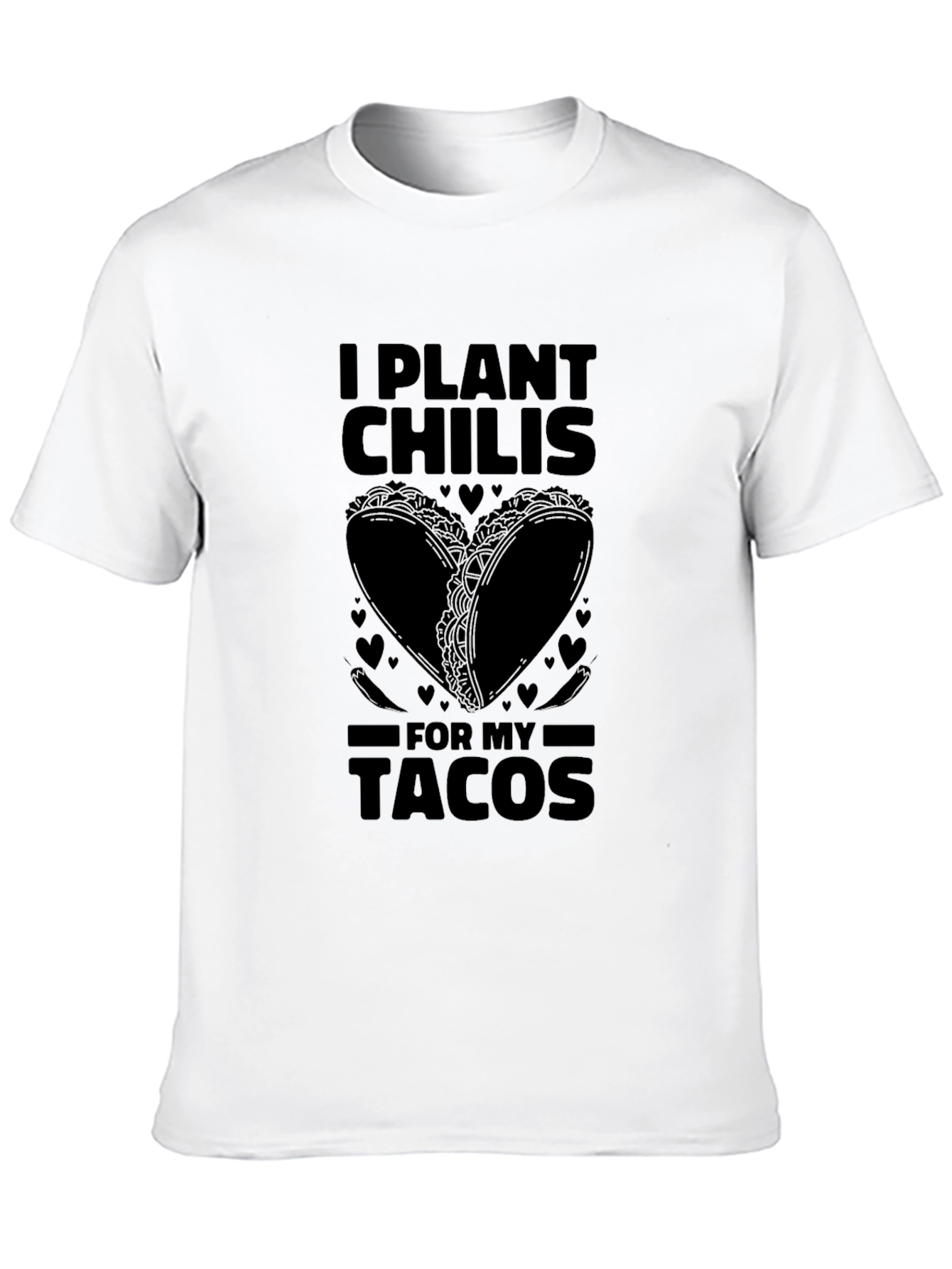 Black I Plant Chilis for My Tacos Graphic Tee view 10