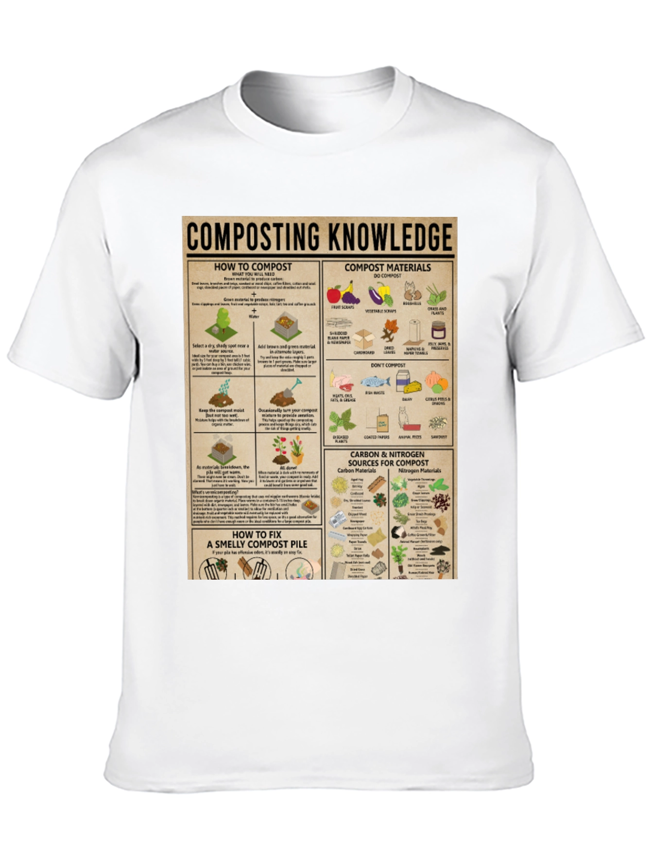 Black Composting Knowledge Graphic Tee view 10