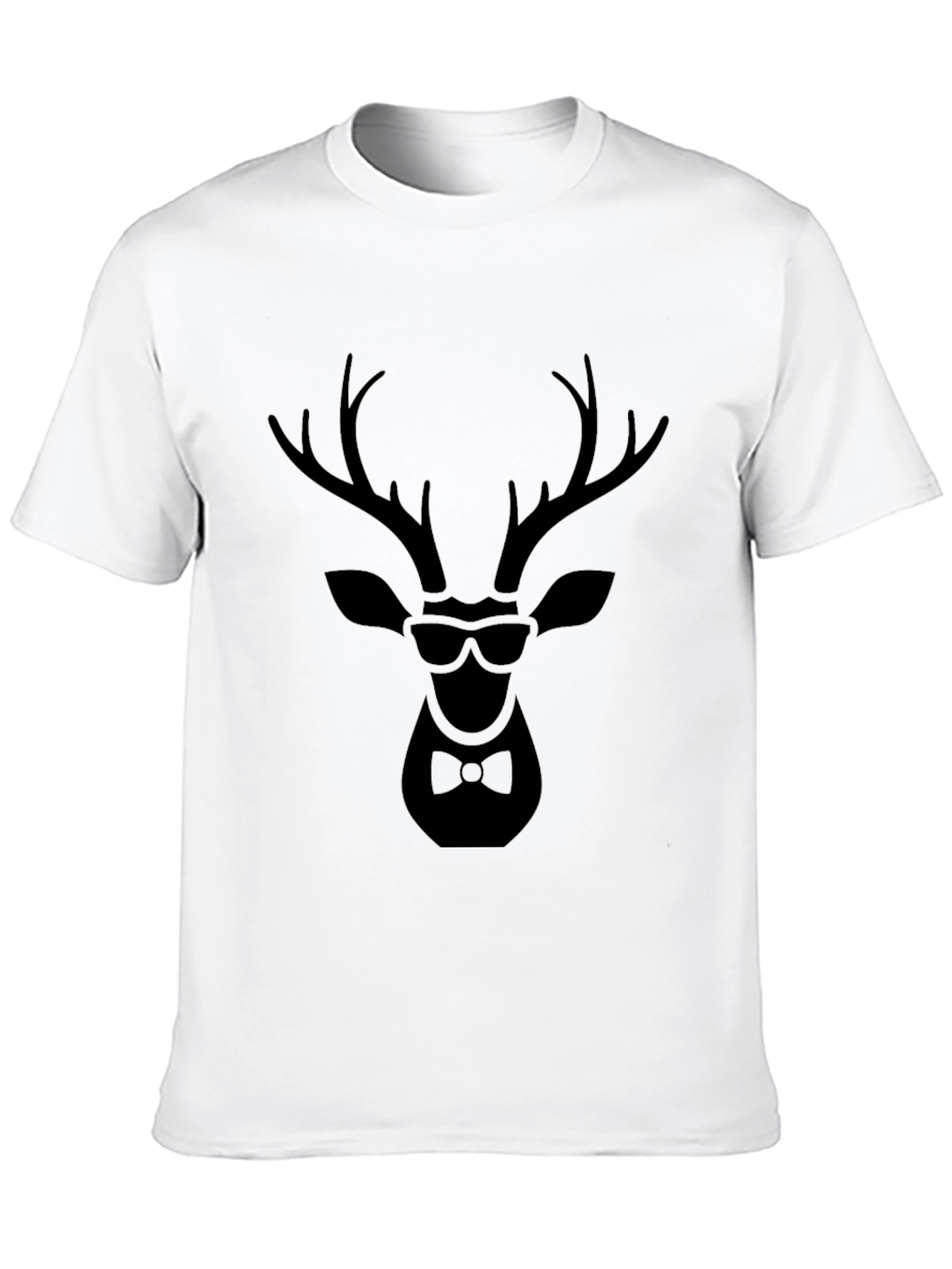 Black Cool Deer Graphic Tee - Stylish Animal Print T-Shirt view 10