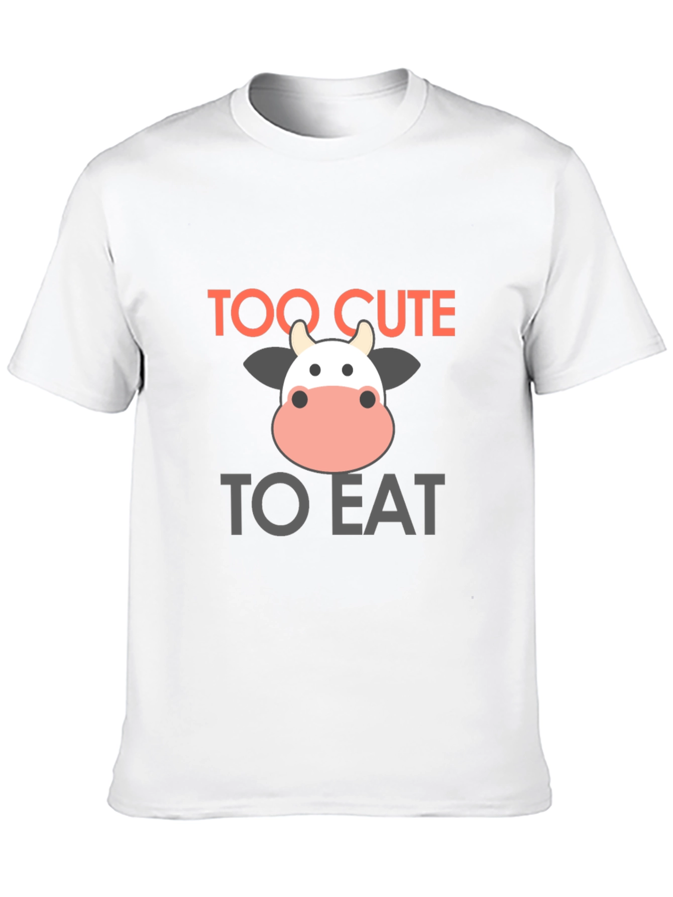 Black Too Cute to Eat Cow Graphic Black T-Shirt view 10