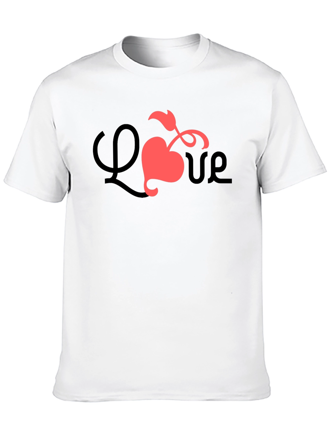 Black Love Heart Graphic Tee - Black Casual Shirt view 10