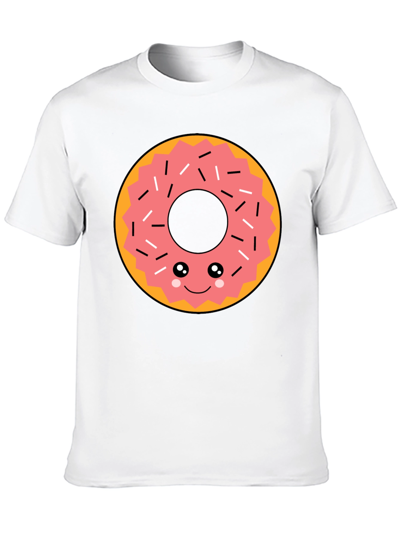 Black Kawaii Donut Graphic Tee - Funny Food T-Shirt view 10