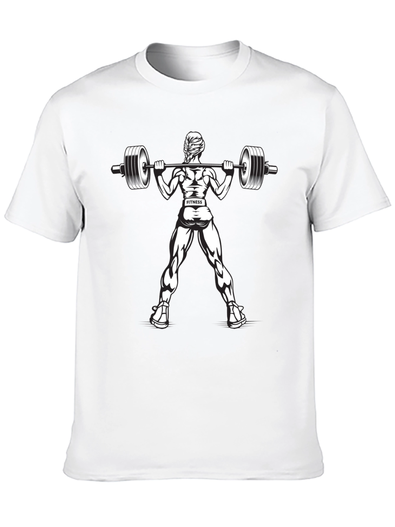 Black Fitness Squat T-Shirt, Gym Workout Tee view 10