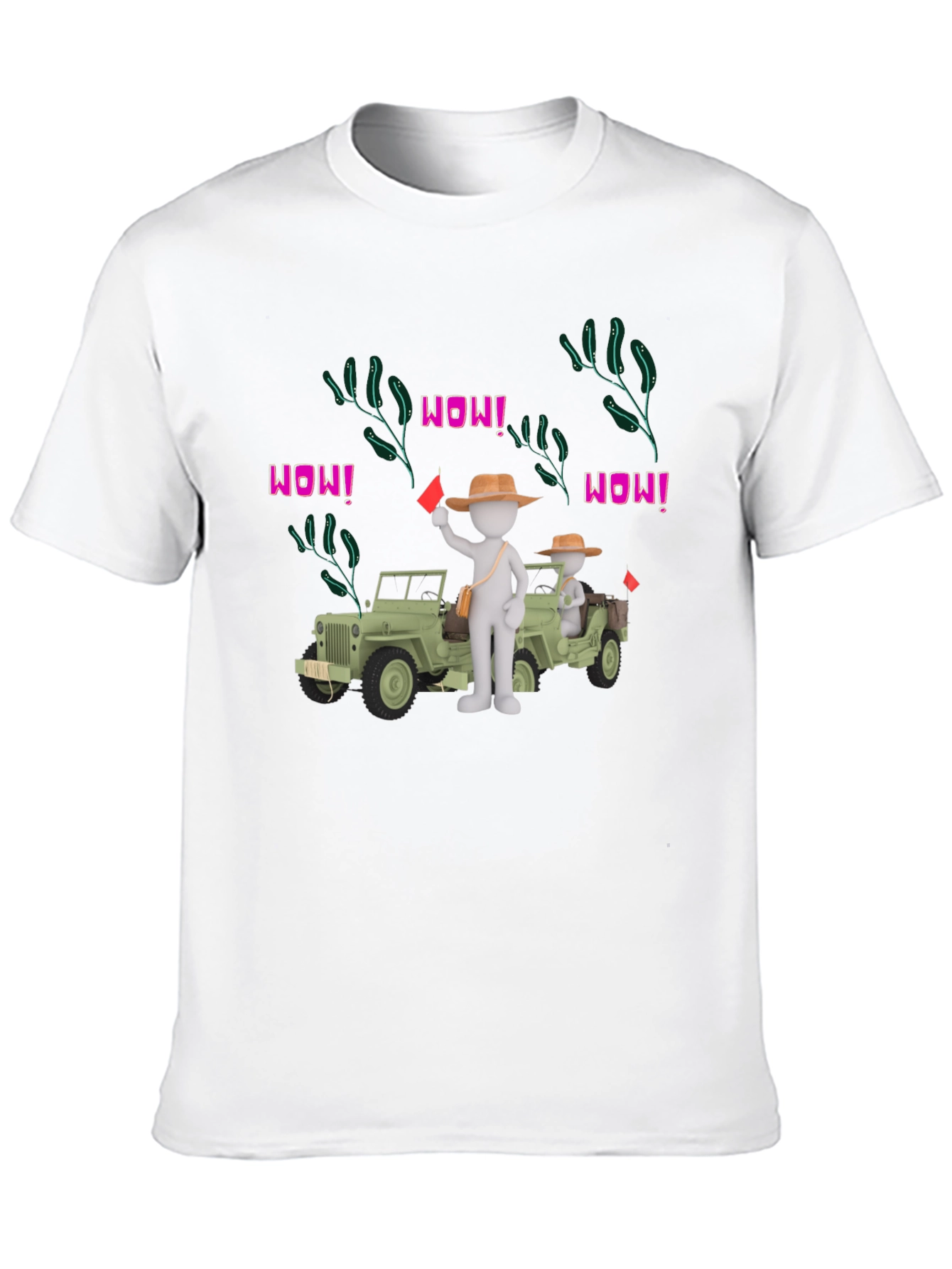 Black Cartoon Style Jeep Adventure Black T-Shirt view 10