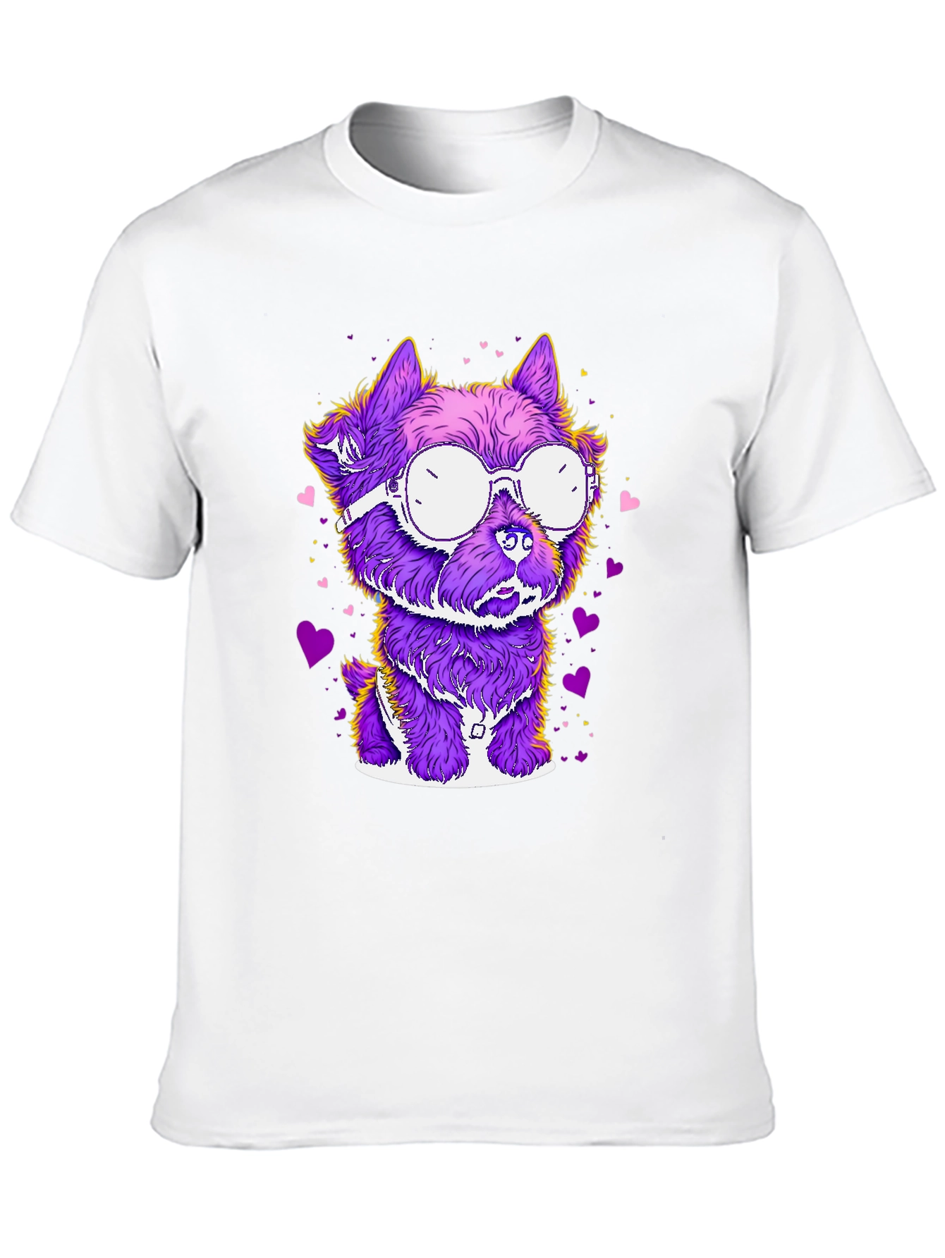 Black Dog with Glasses T-Shirt - Cool Canine Style view 10