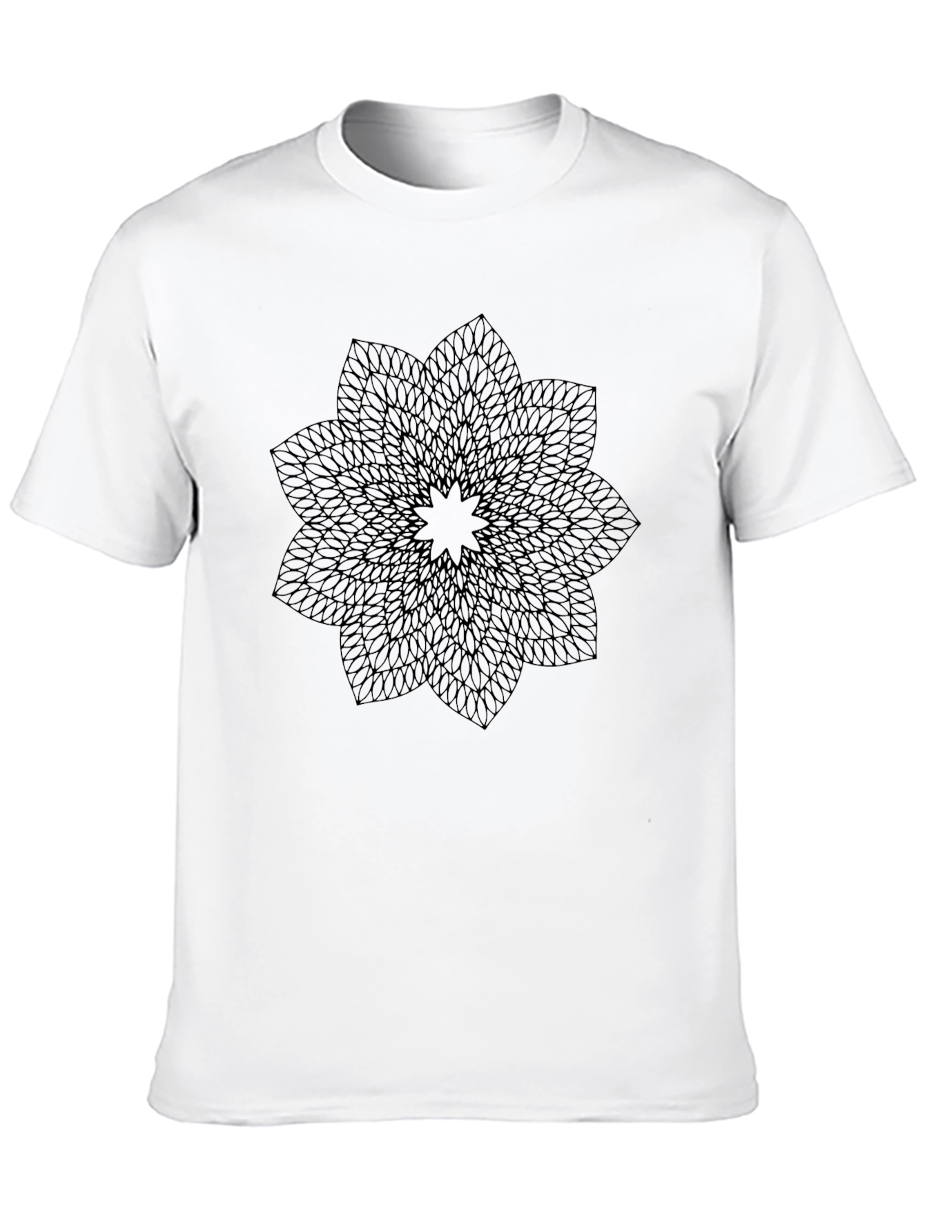 Black Geometric Mandala Graphic Print Tee view 10