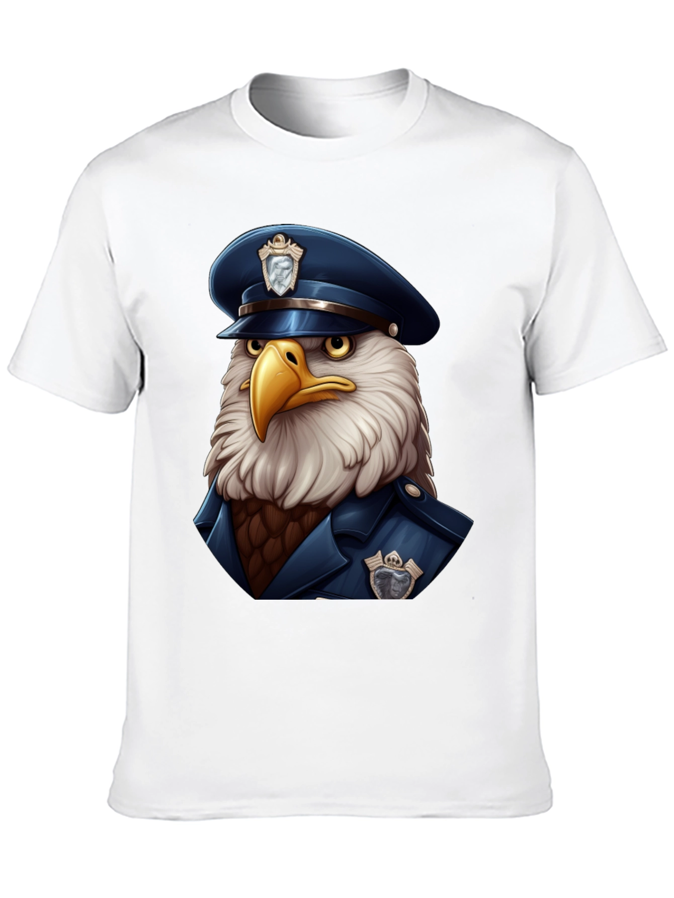Black Eagle Police Cartoon T-Shirt view 10