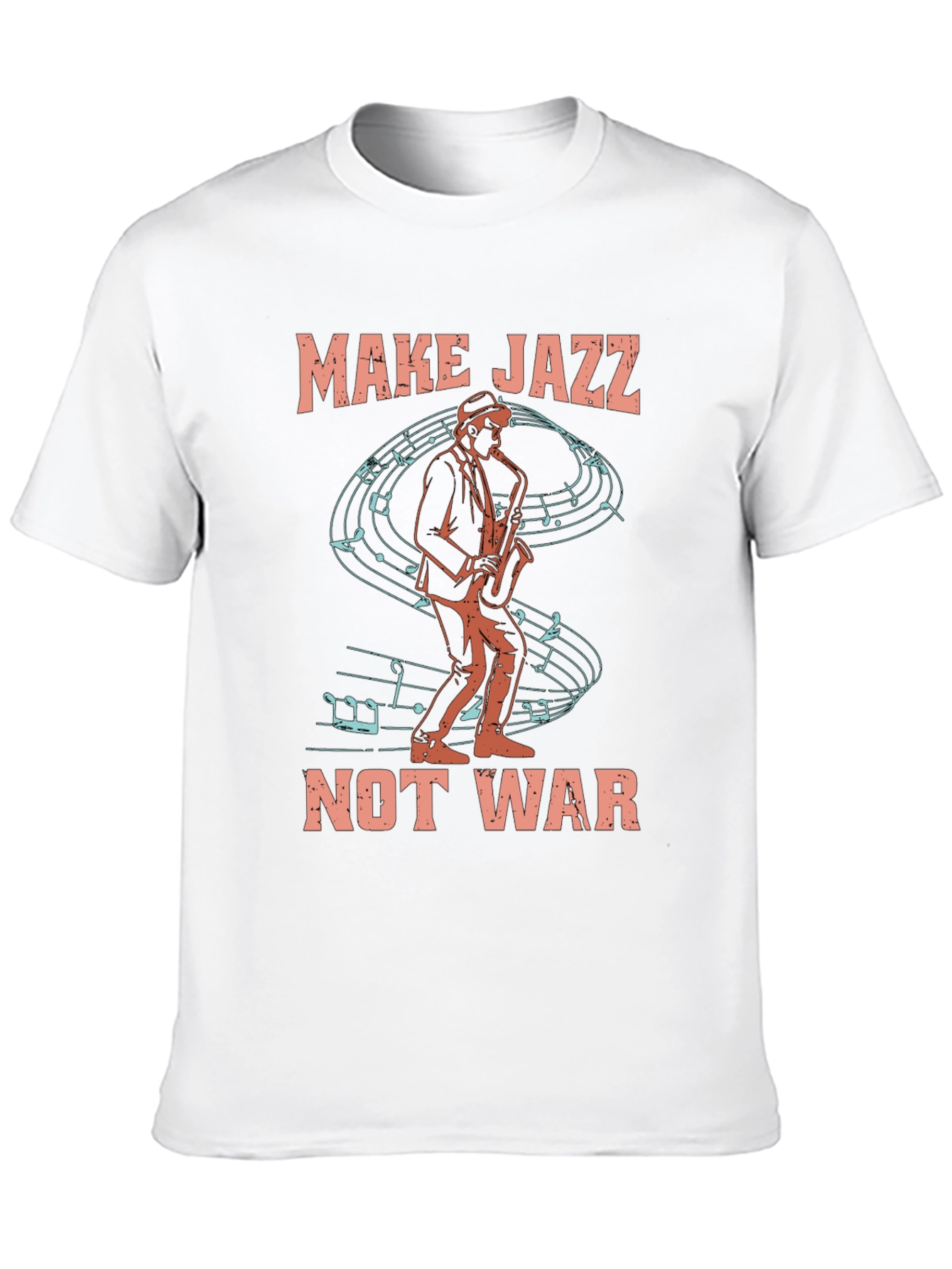 Black Make Jazz Not War T-Shirt view 10