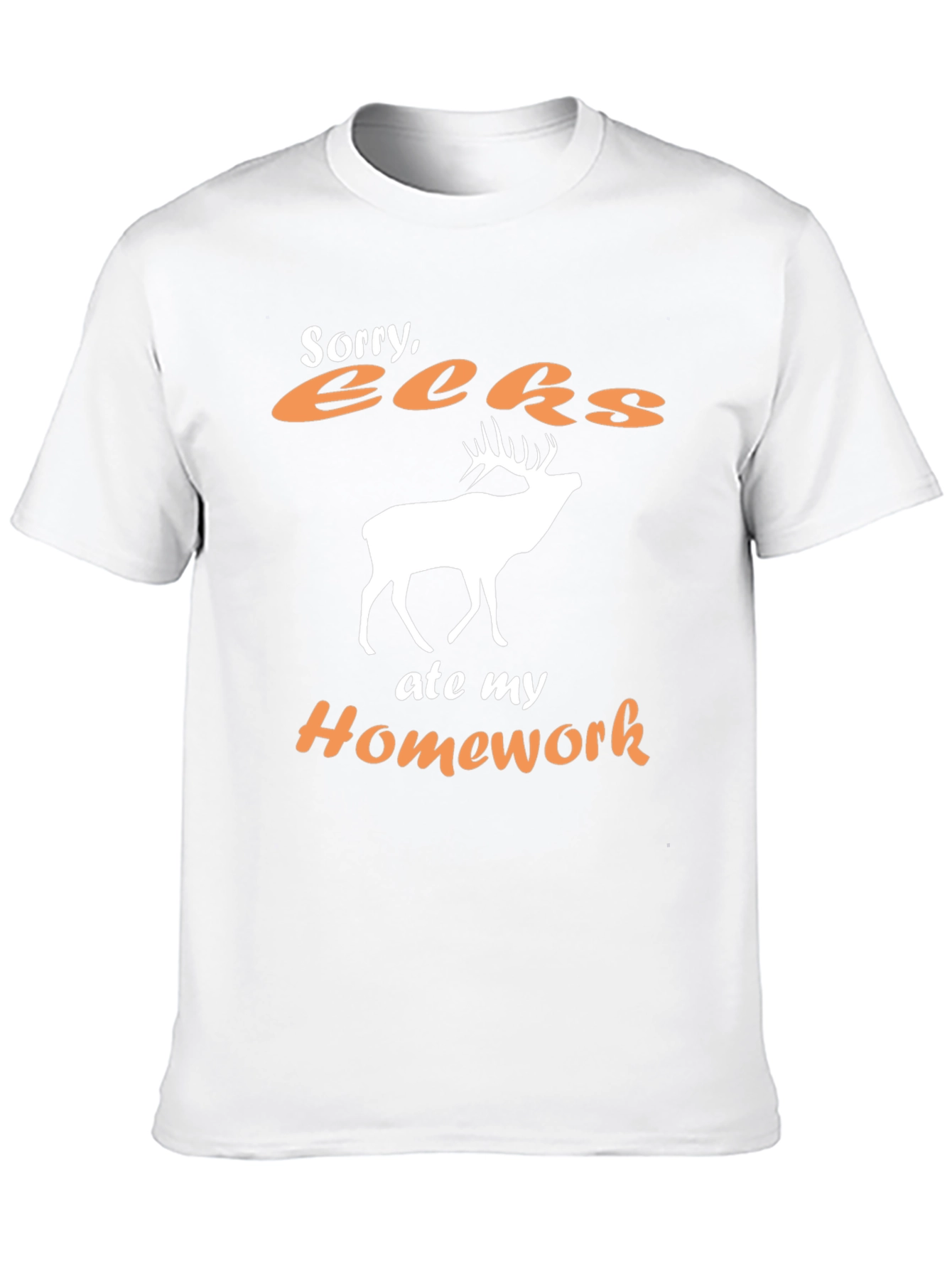 Black Funny Deer Ate My Homework T-Shirt view 10