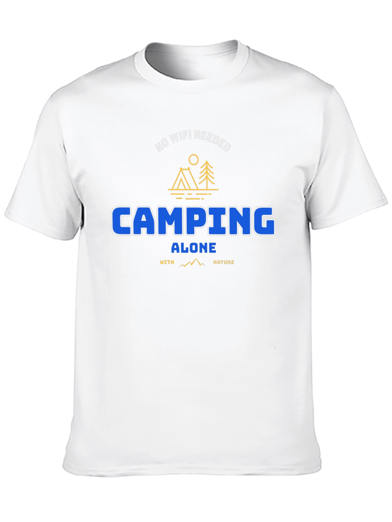 Black Camping Alone Tee: No WiFi Needed Nature Shirt view 10
