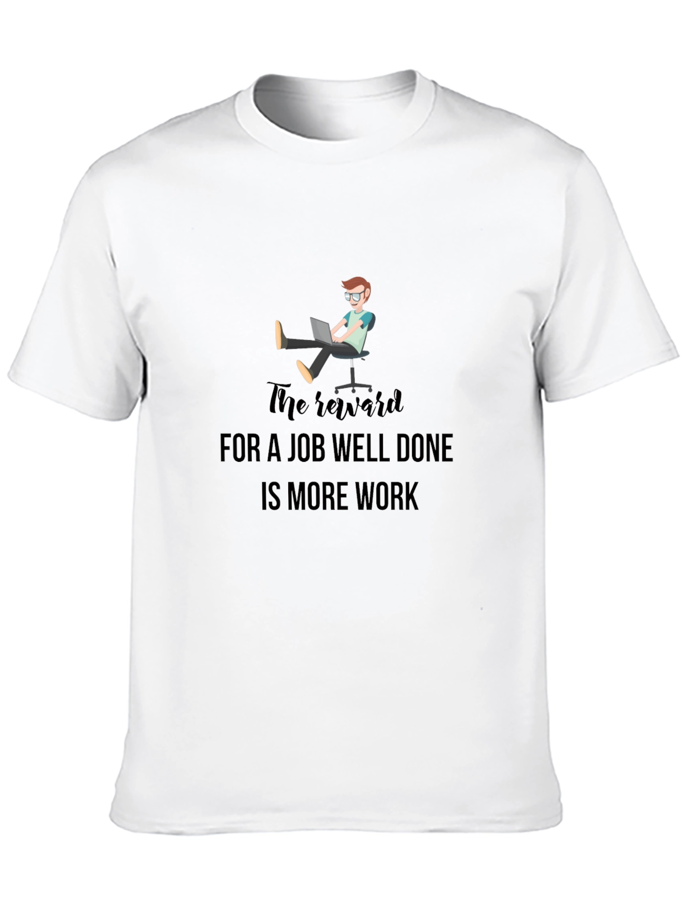 Black The Reward is More Work Graphic Tee view 10