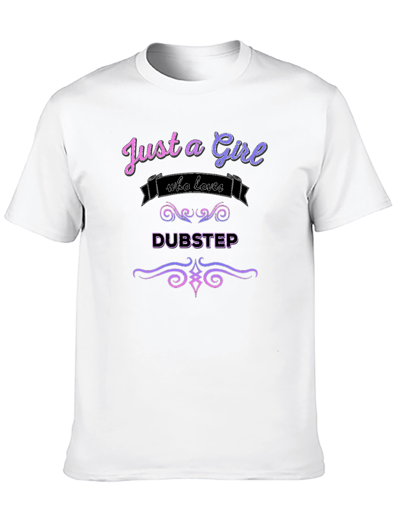 Black Just a Girl Who Loves Dubstep Graphic Tee view 10