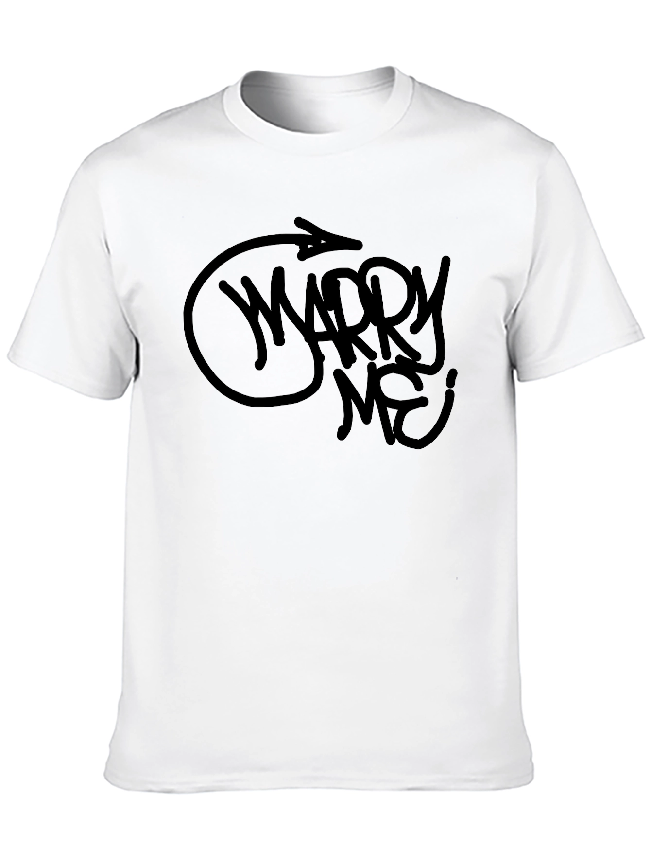 Black Marry Me? Graphic Tee - Men's Black T-Shirt view 10