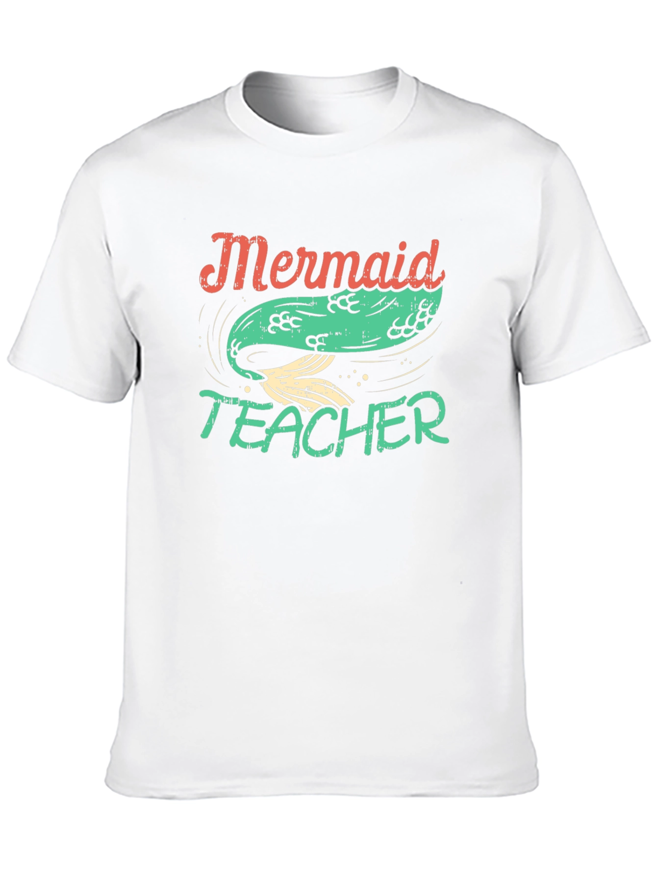 Black Mermaid Teacher Graphic Tee - Black Cotton T-Shirt view 10
