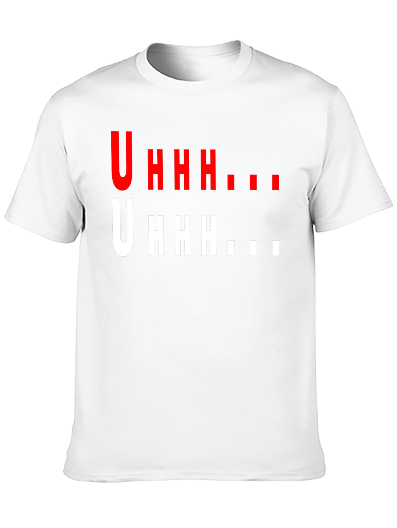 Black Uhhh Graphic T-Shirt - Funny Casual Tee view 10