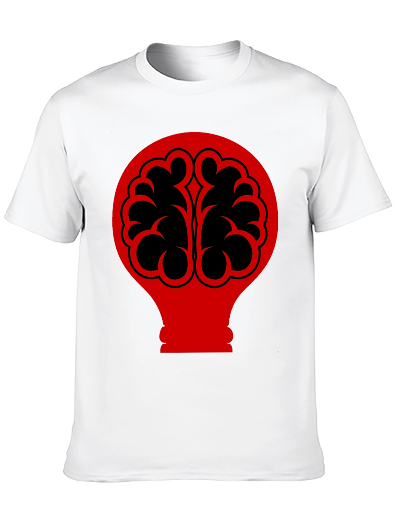 Black Brain Bulb Graphic Tee - Black Cotton T-Shirt view 10