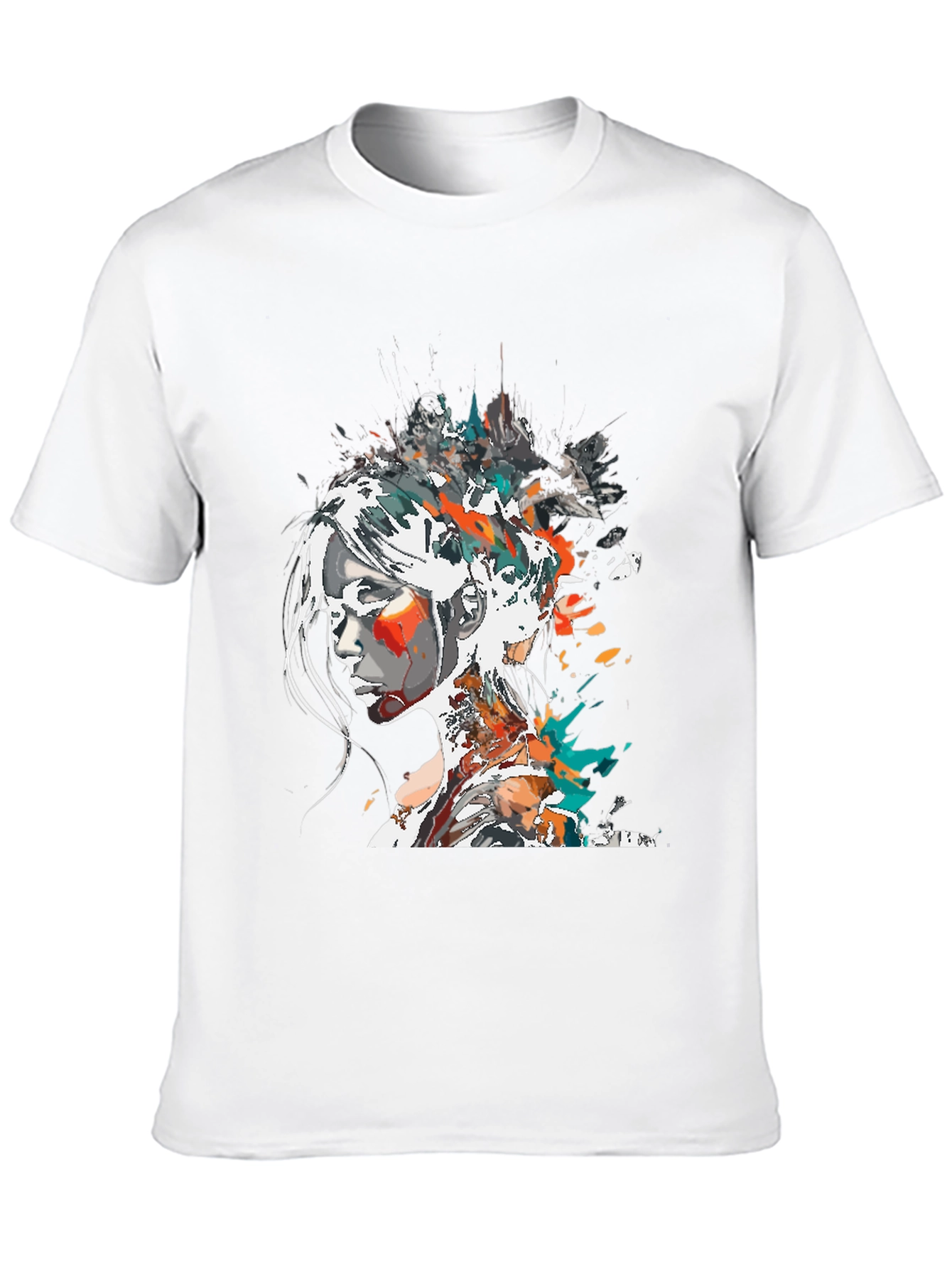 Black Abstract Woman Graphic Tee - Black view 10
