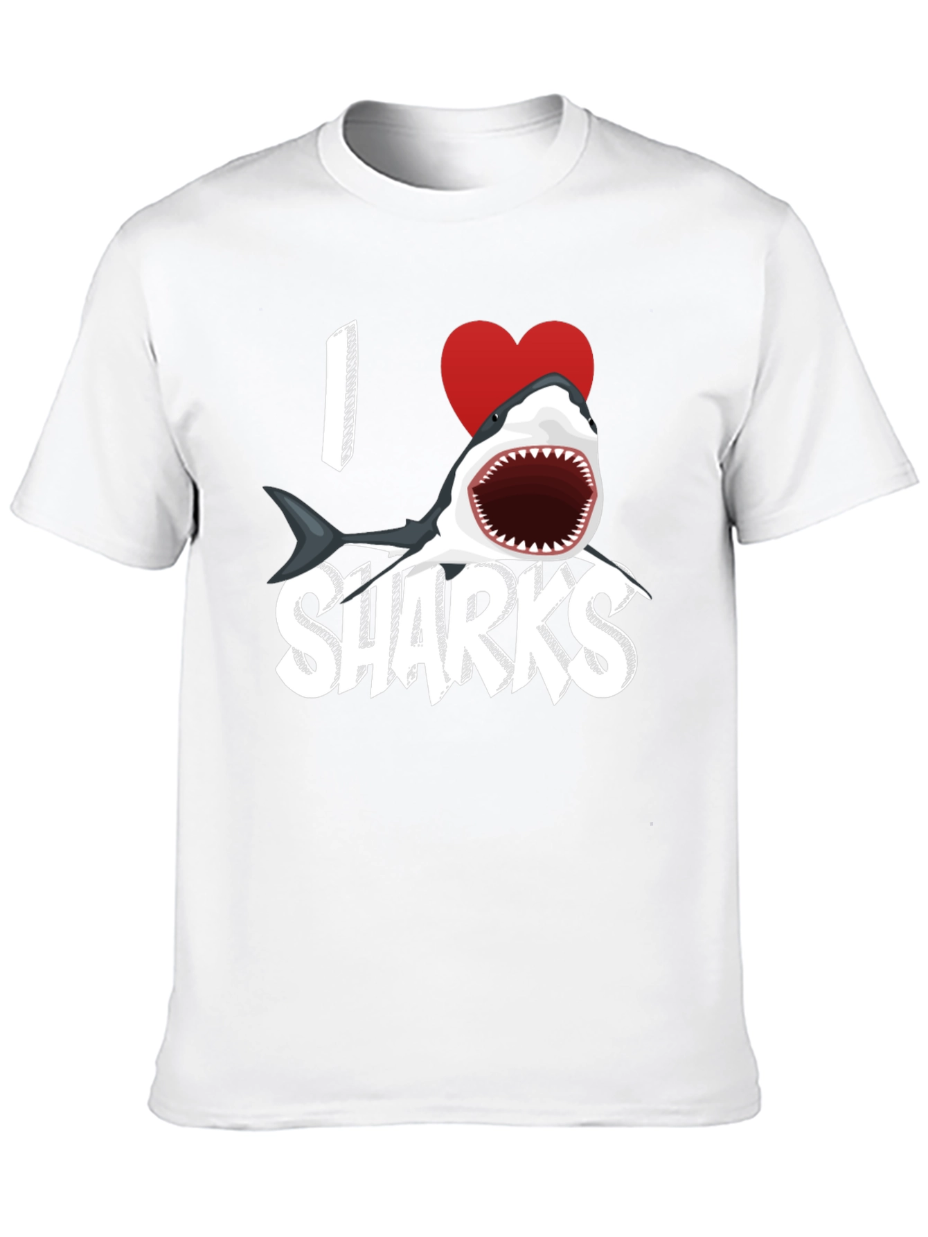 Black I Heart Sharks Graphic Tee - Black view 10