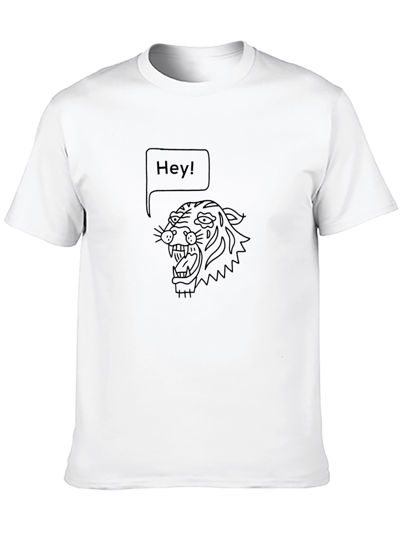 Black Hey Tiger Graphic Tee - Black Cotton T-Shirt view 10