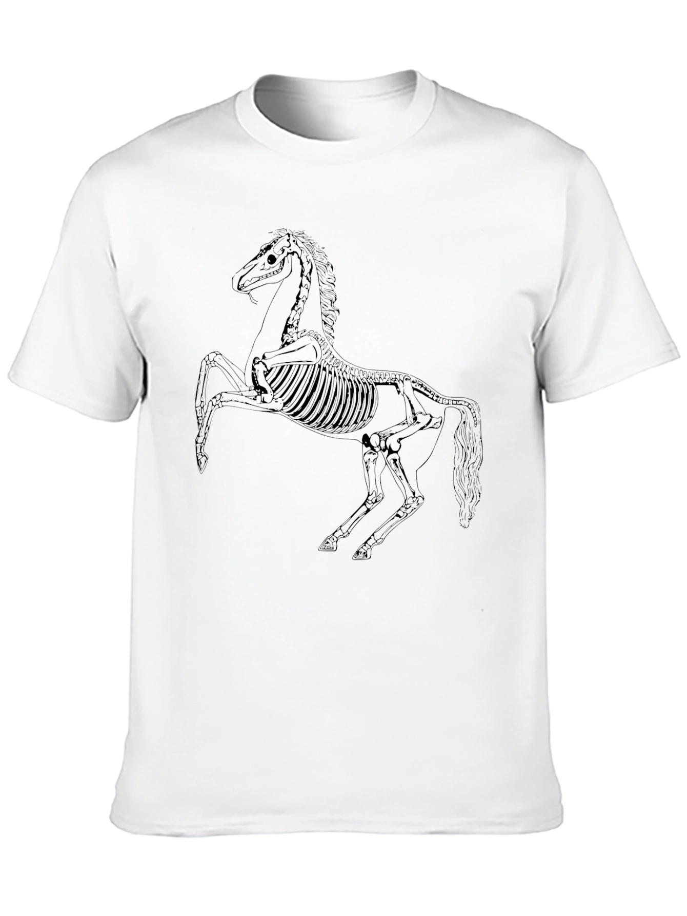 Black Skeleton Horse Graphic T-Shirt view 10