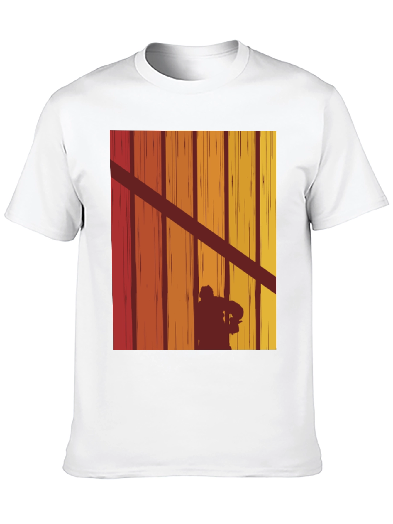 Black Retro Hockey Player Silhouette T-Shirt view 10