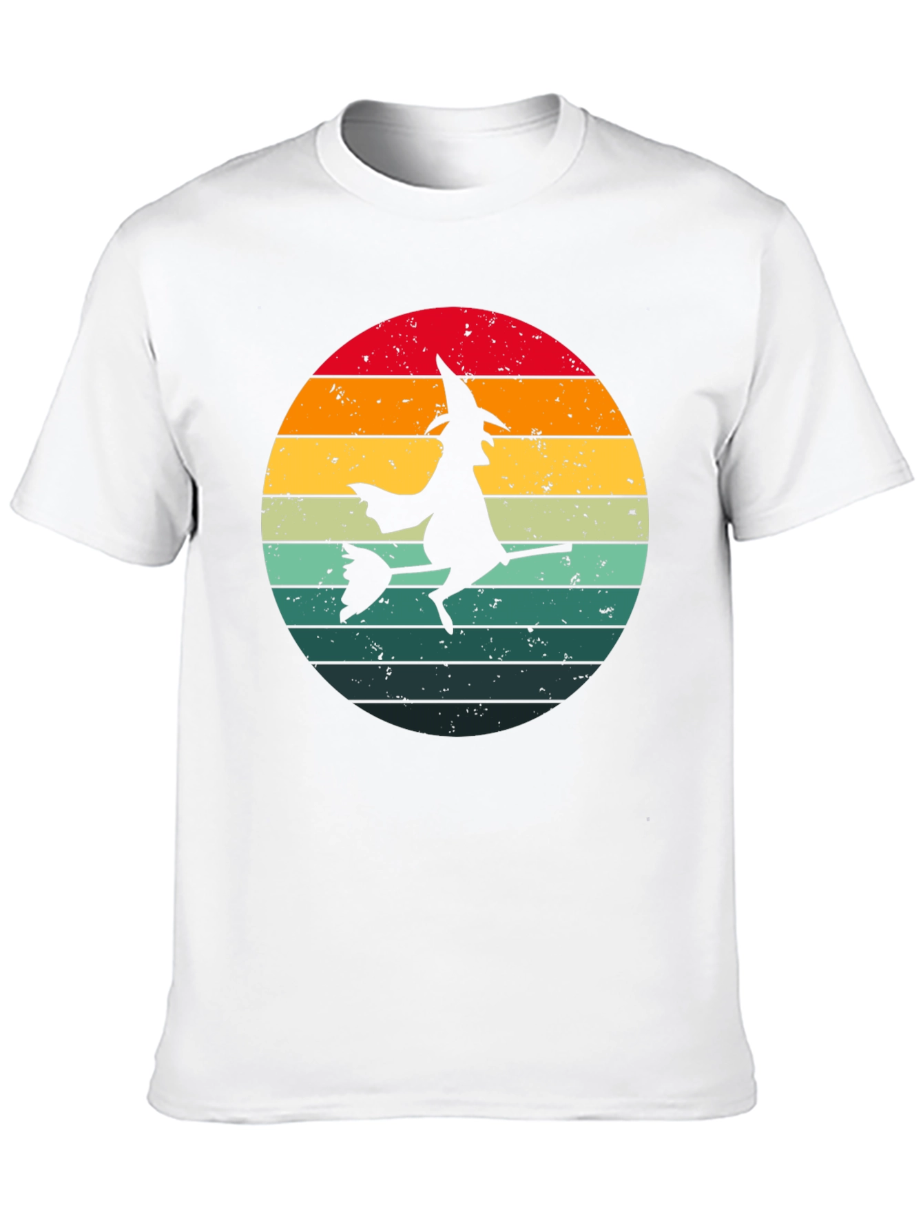 Black Witch Silhouette Retro Sunset T-Shirt view 10