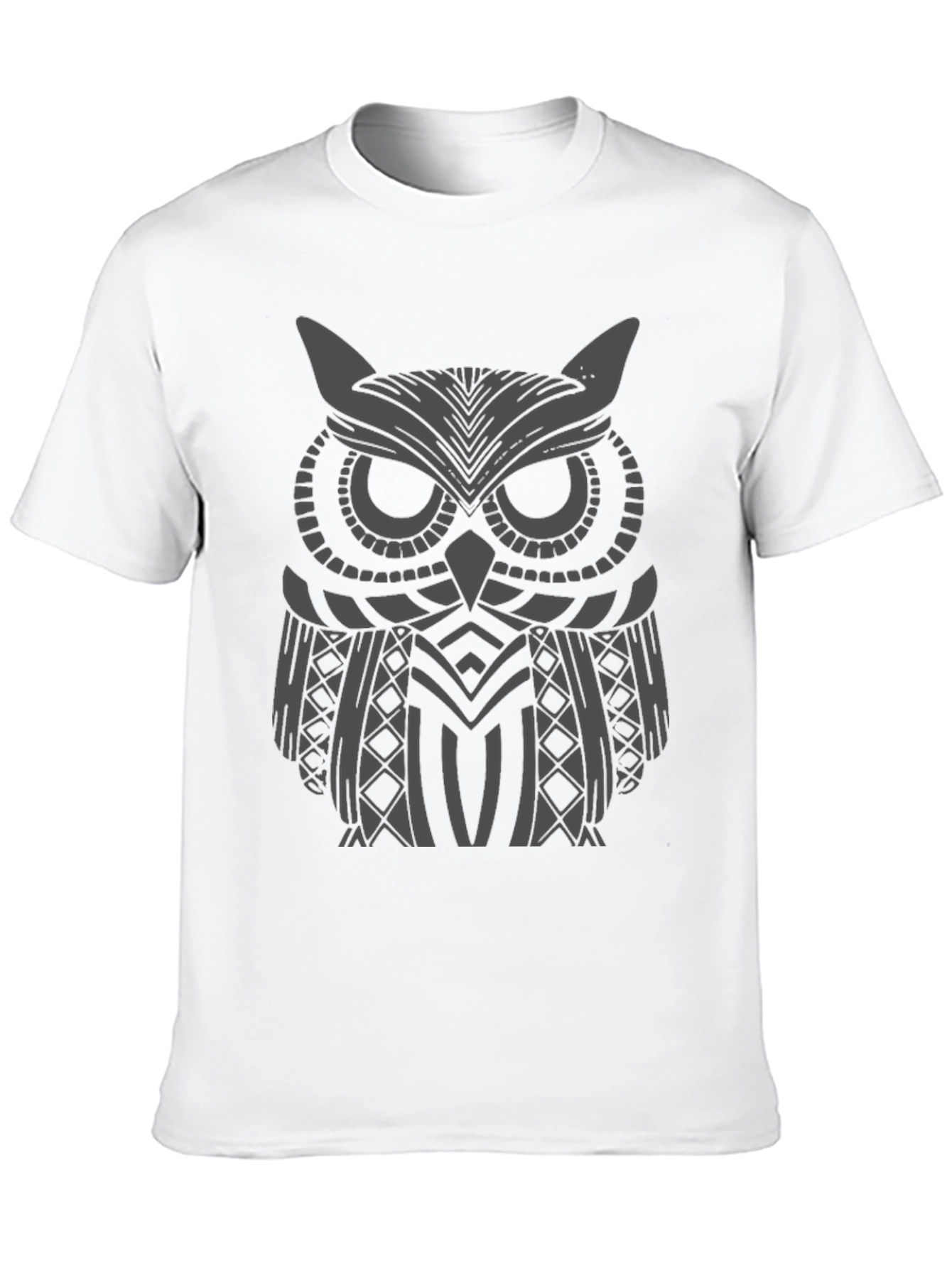 Black Owl Graphic Print Men's Black T-Shirt view 10