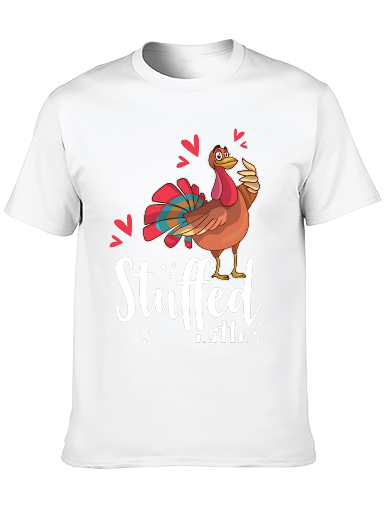 Black Funny Thanksgiving Turkey Stuffed With Love Graphic Tee view 10