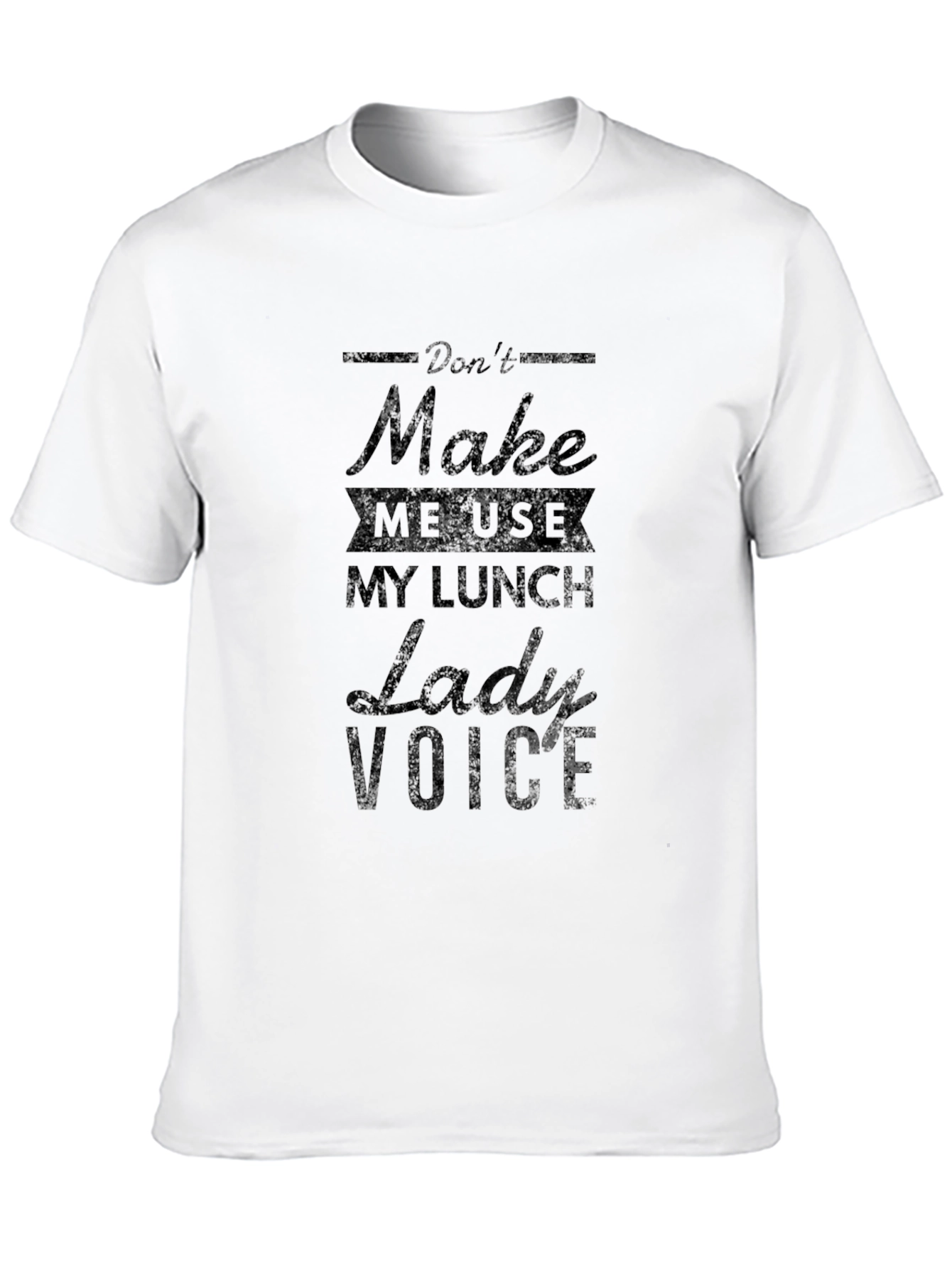 Black Lunch Lady Voice T-Shirt - Funny Graphic Tee view 10