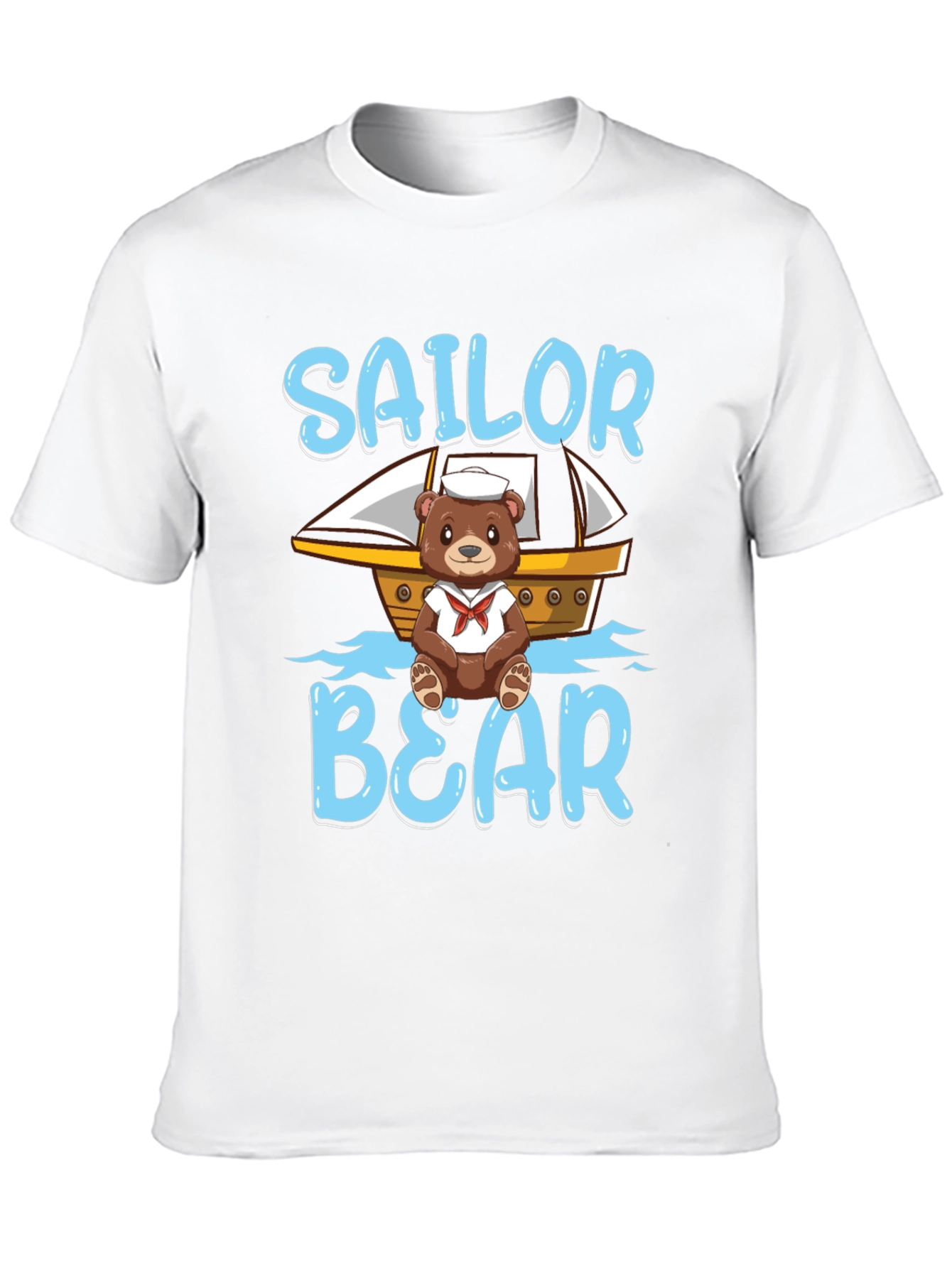 Black Sailor Bear Graphic T-Shirt -  Cute Cartoon Tee view 10