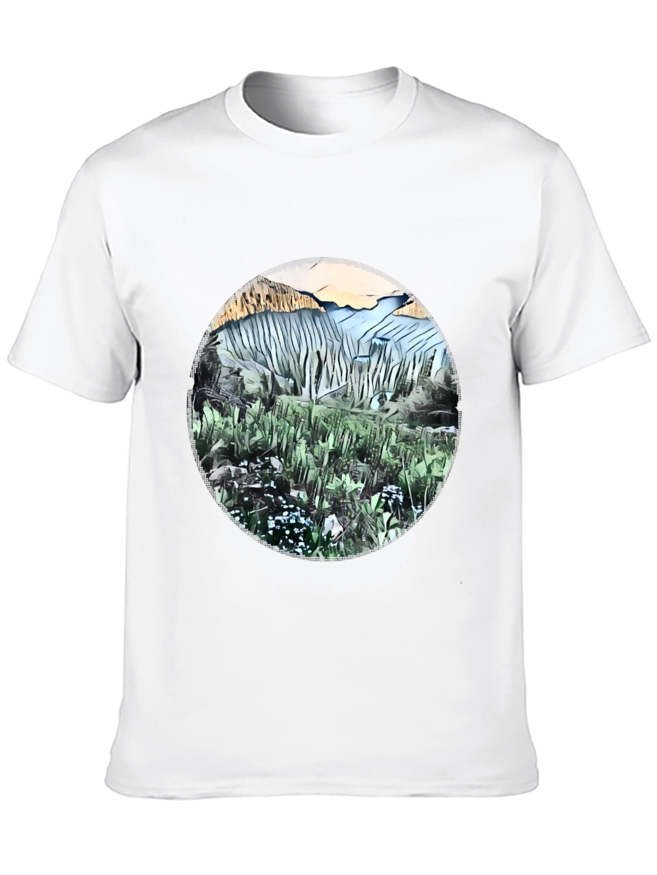 Black Nature Scene Graphic T-Shirt view 10