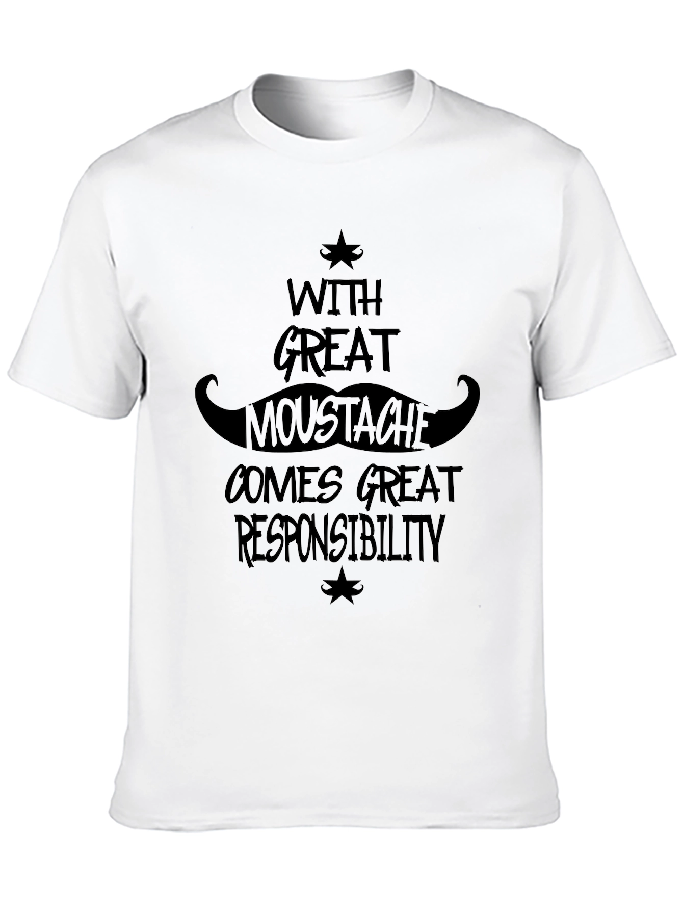 Black Mustache Responsibility Graphic Tee - Black Cotton Blend view 10