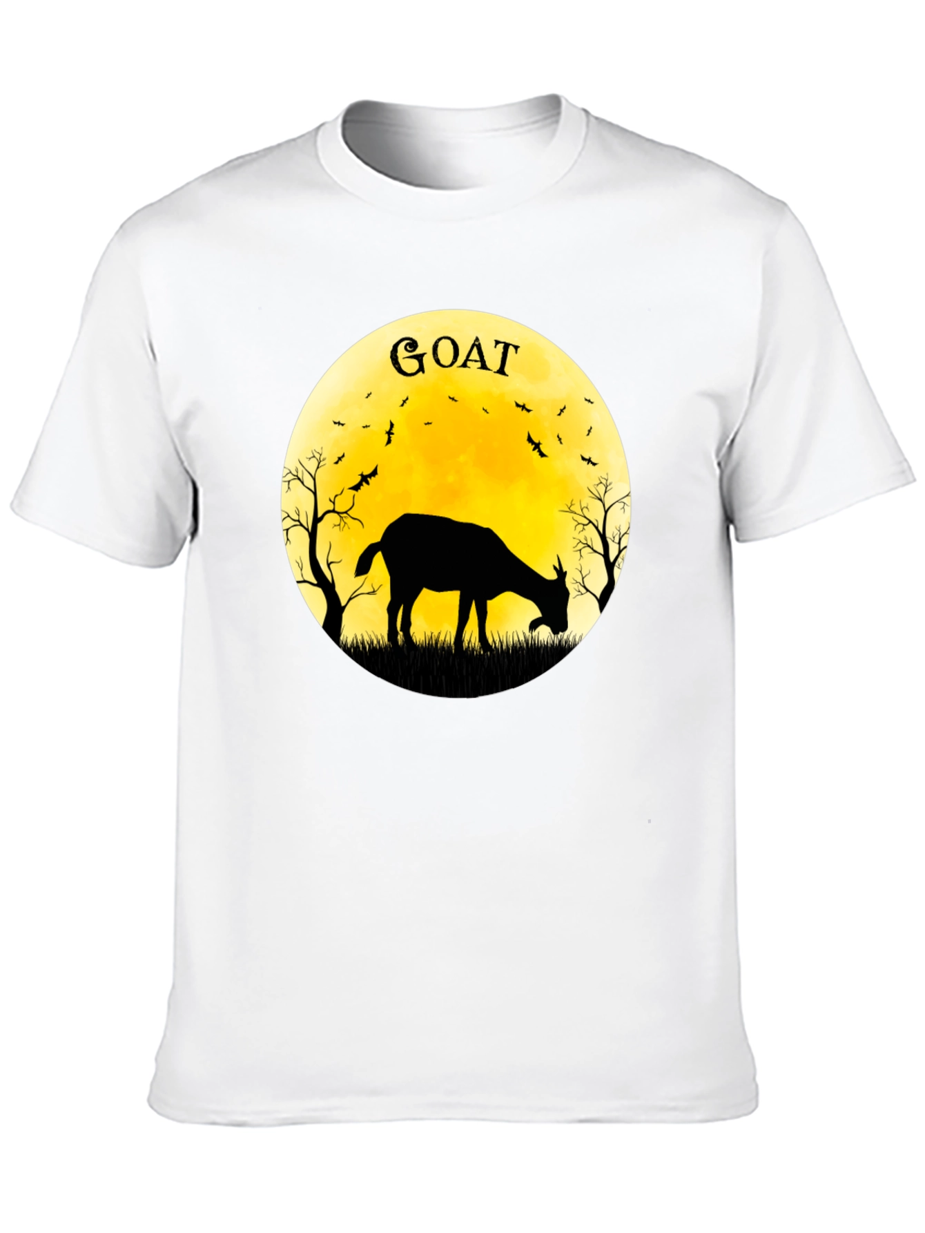 Black Goat Silhouette T-Shirt - Moonlit Design view 10