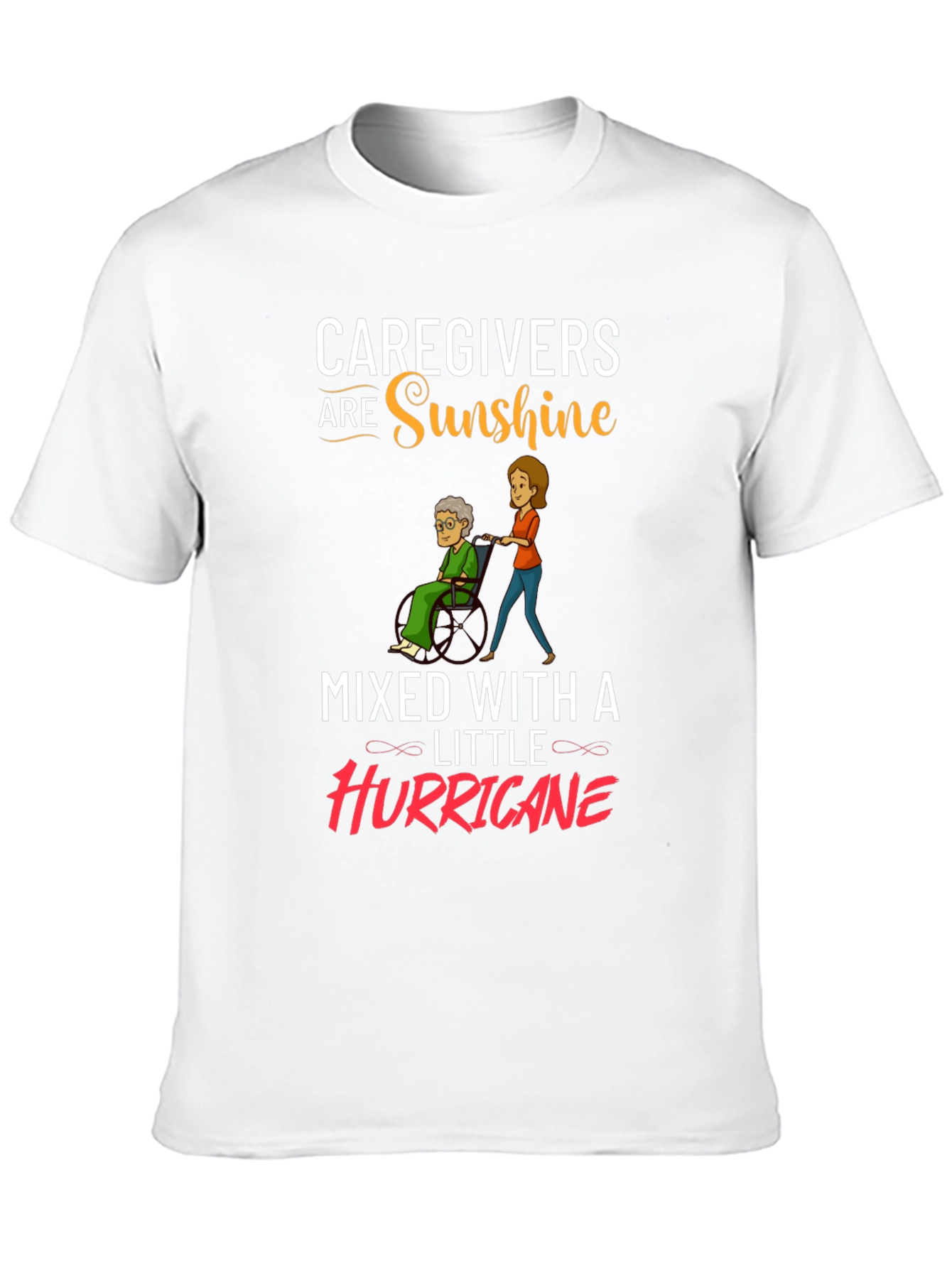 Black Caregiver Sunshine & Hurricane Graphic T-Shirt view 10