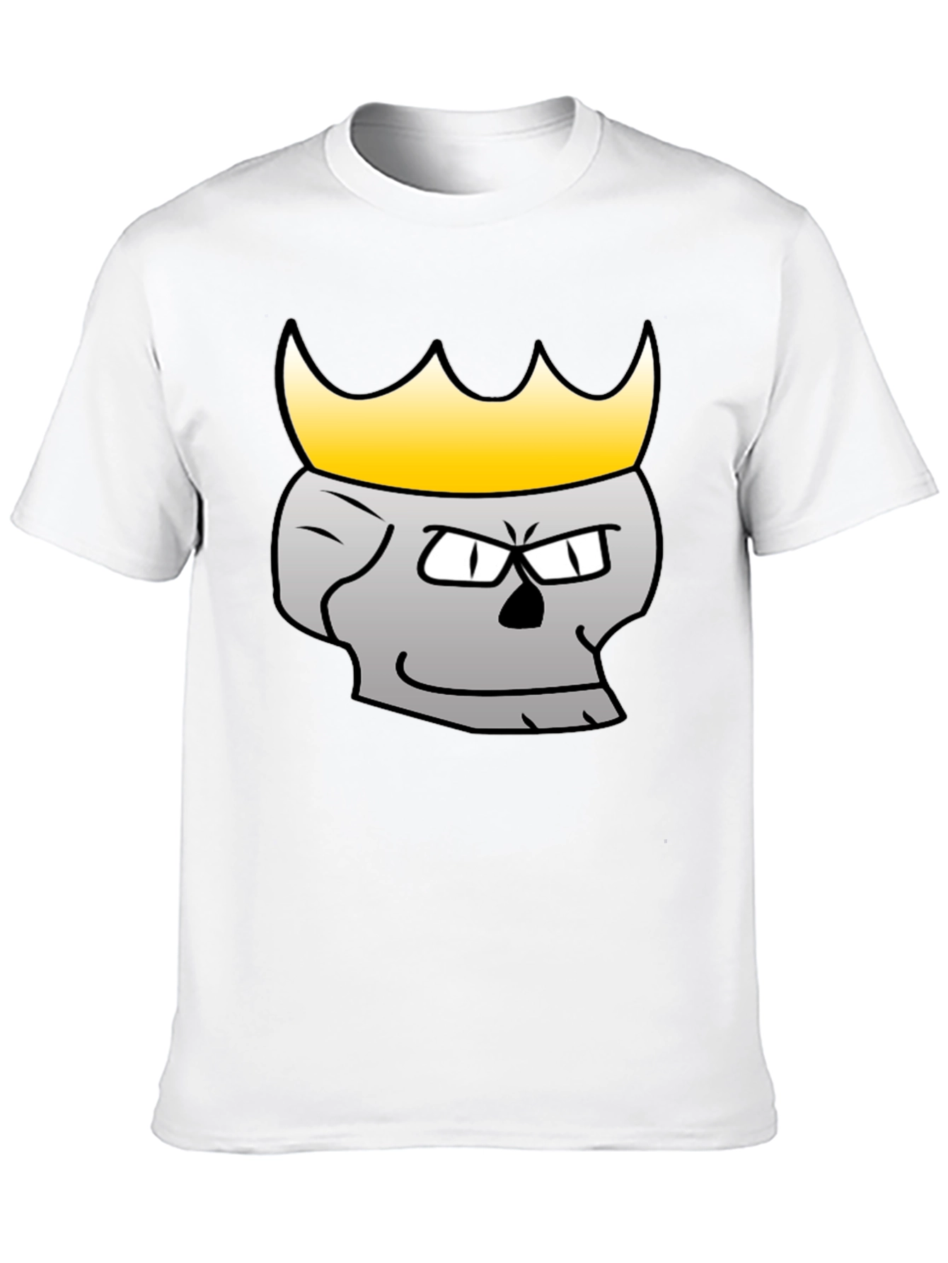 Black King Skull Graphic T-Shirt - Black Cotton Tee view 10