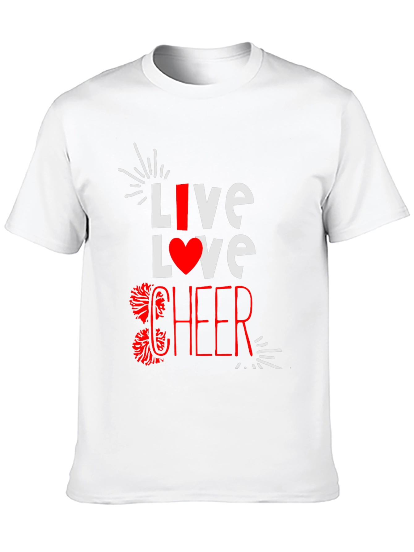 Black Live Love Cheer T-Shirt - Black Cotton Blend Tee view 10