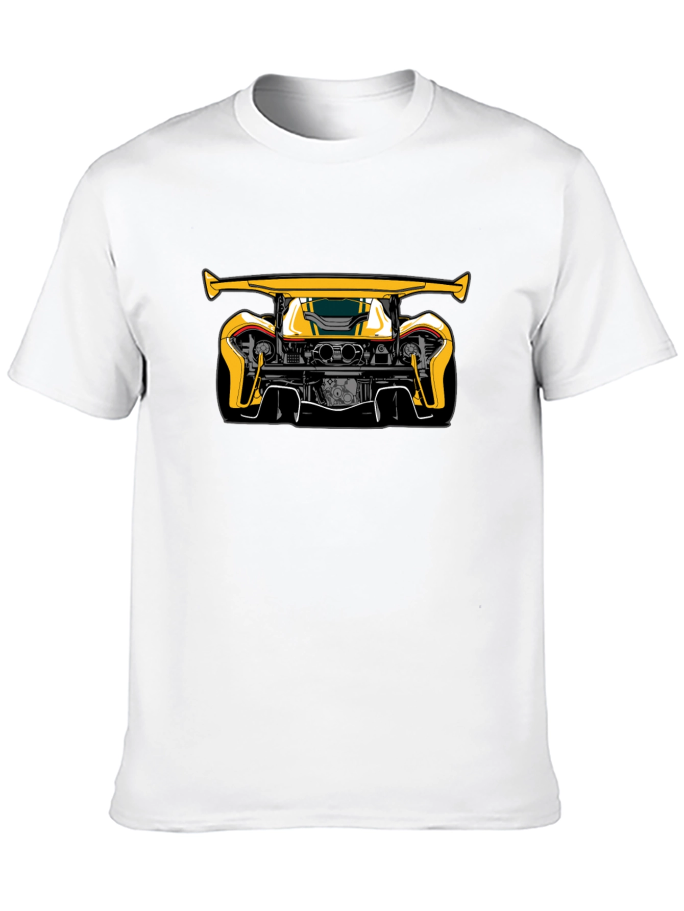 Black Yellow Car Graphic Black T-Shirt view 10