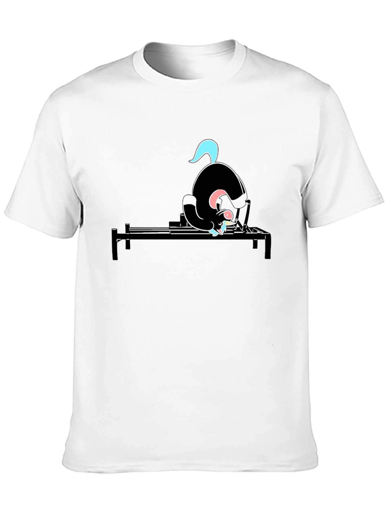 Black Black Cat Pilates T-Shirt - Funny Yoga Workout Tee view 10
