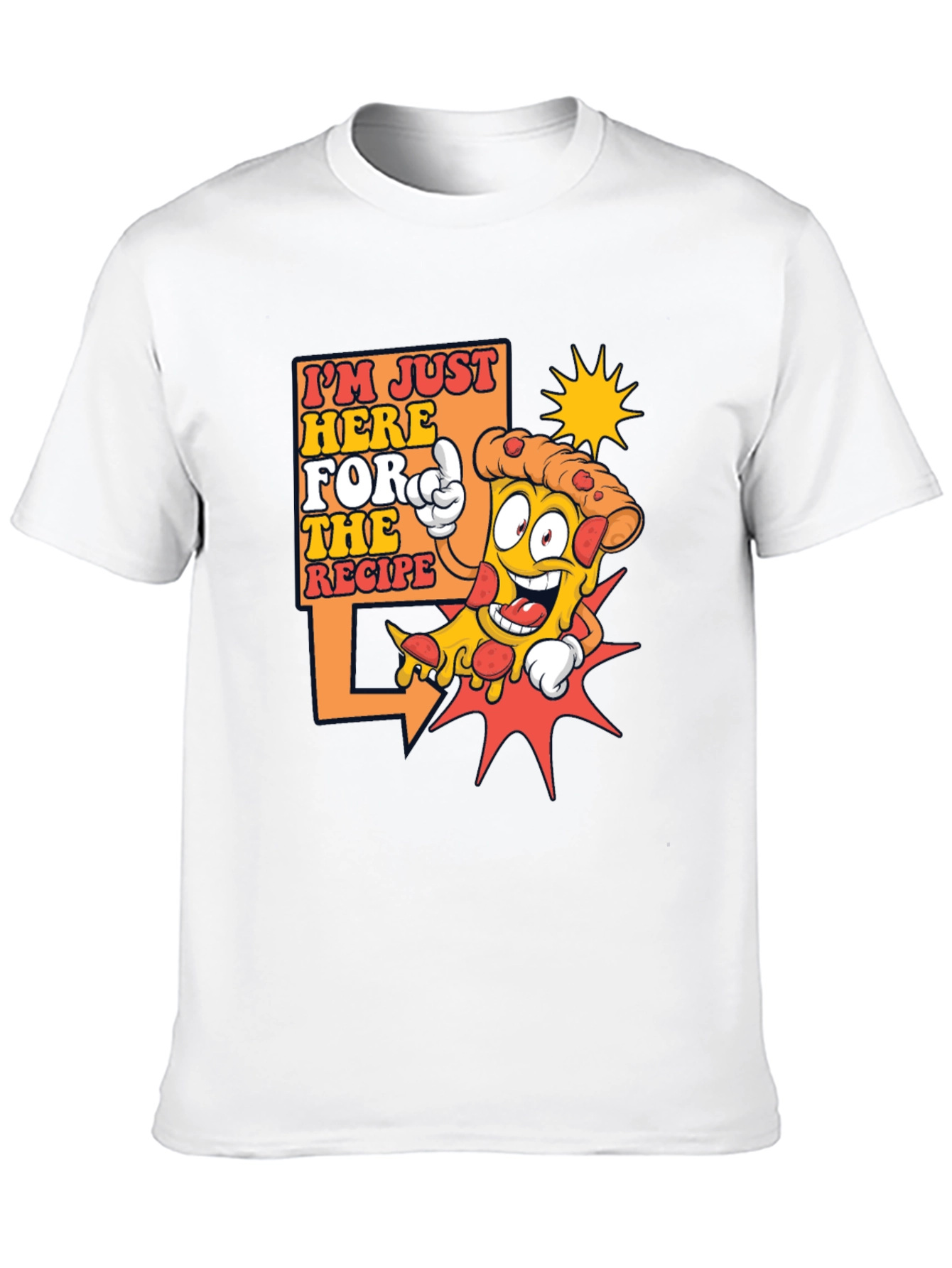 Black Funny Pizza Recipe T-Shirt - Foodie Tee view 10
