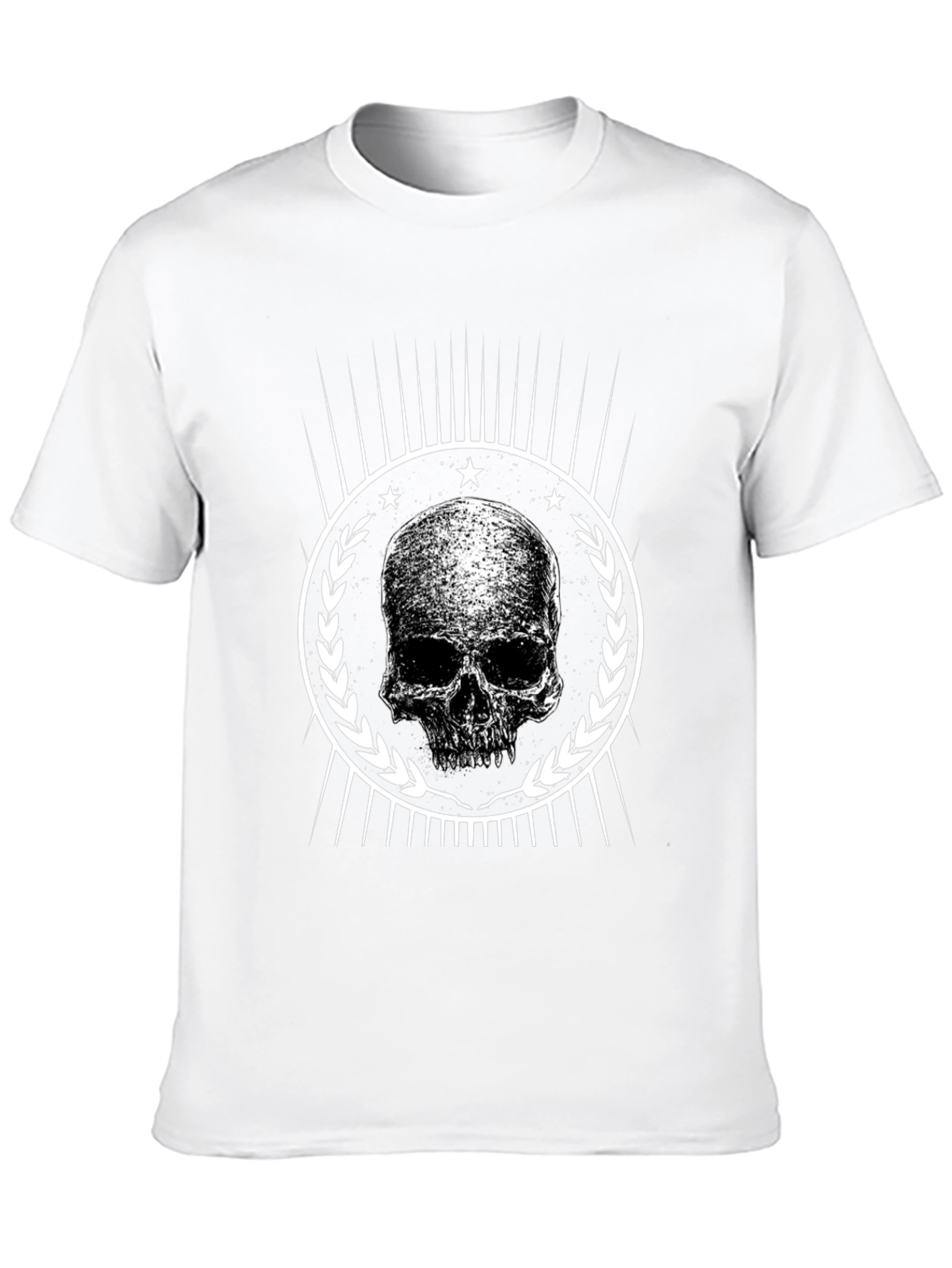 Black Skull Graphic Tee - Black Cotton Blend view 10