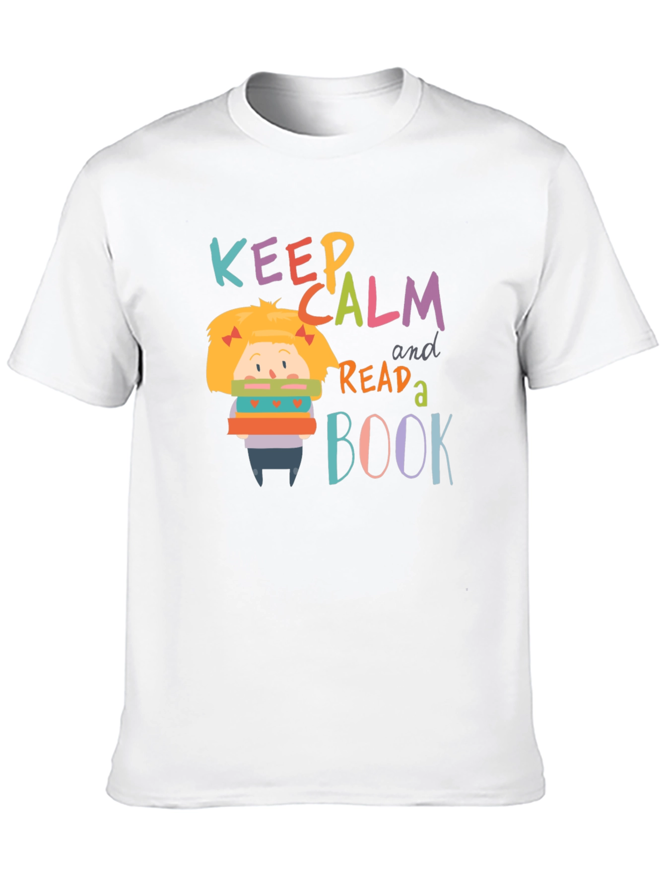 Black Keep Calm and Read a Book Graphic Tee view 10