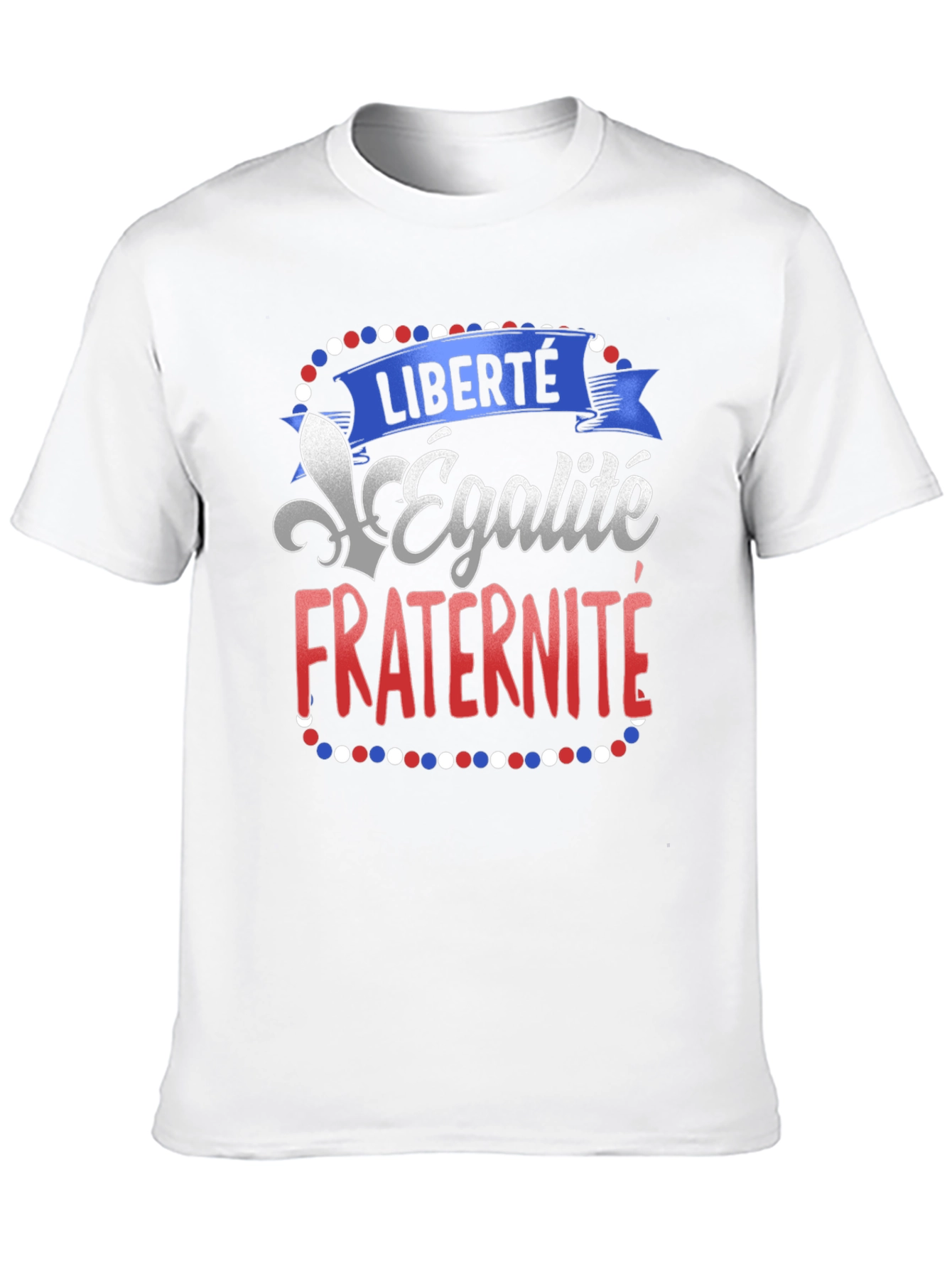 Black French Liberty Equality Fraternity T-Shirt view 10