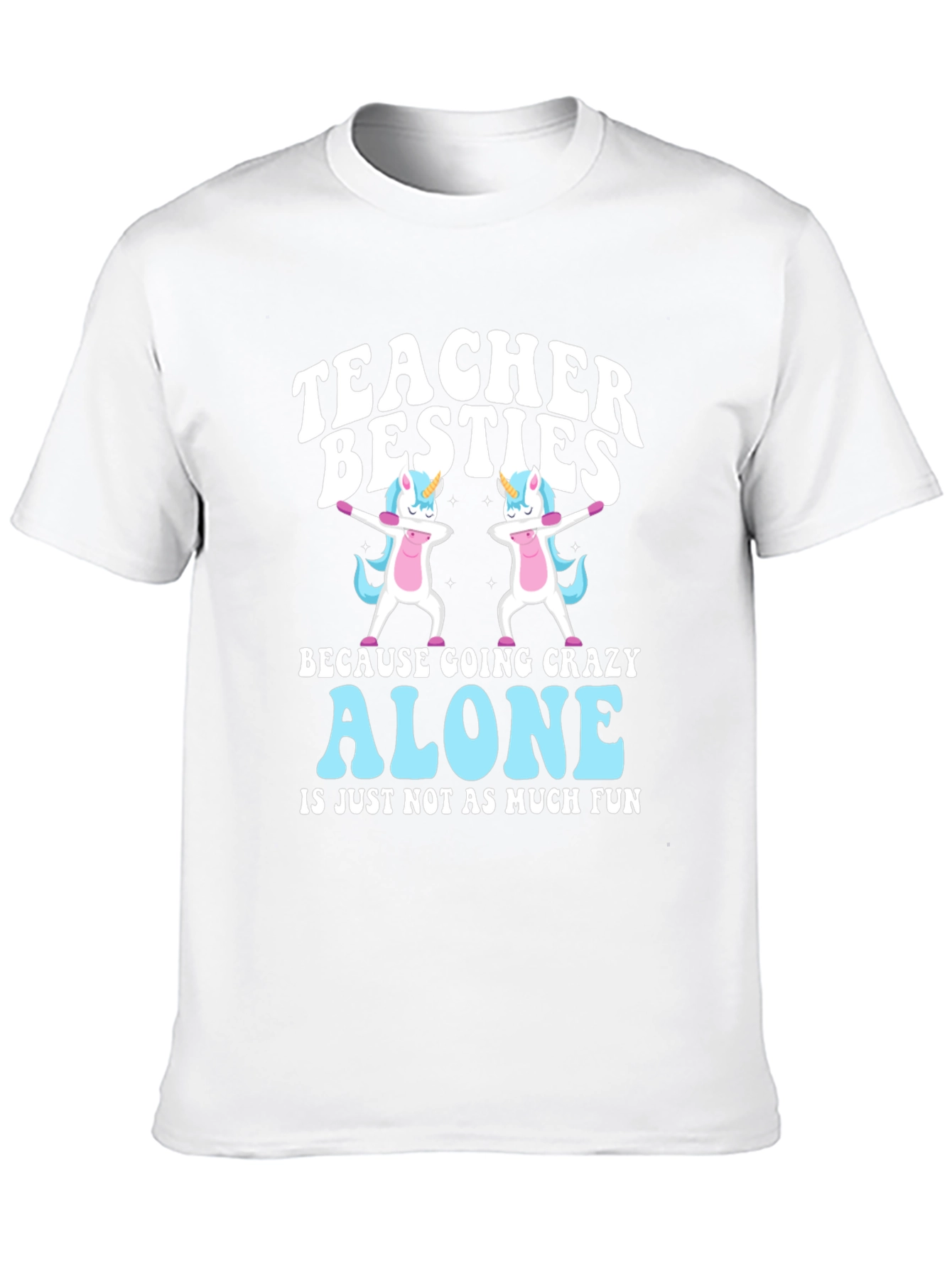 Black Teacher Besties Unicorn Graphic Tee - Crazy Alone Is No Fun! view 10