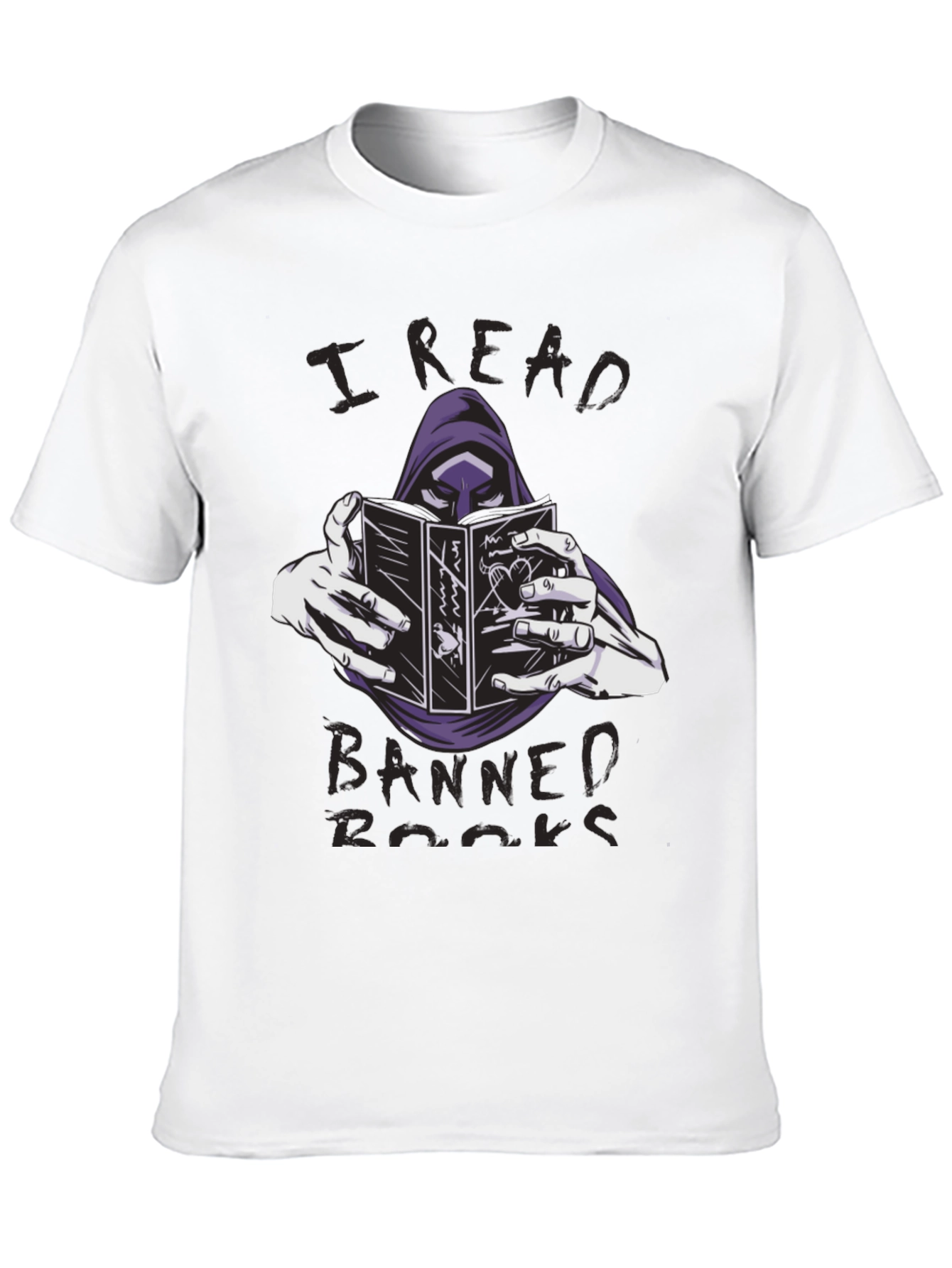 Black I Read Banned Books T-Shirt Grim Reaper Reader Tee view 10